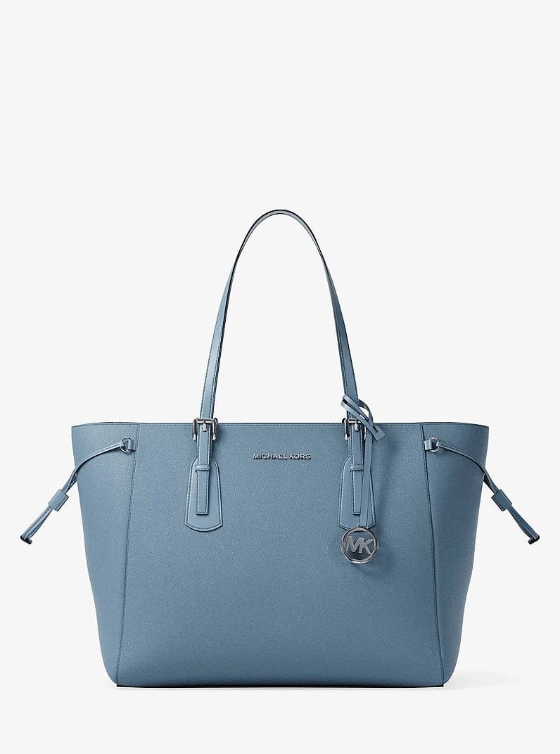 Michael Kors Voyager Large Saffiano Leather Tote Bag Denim