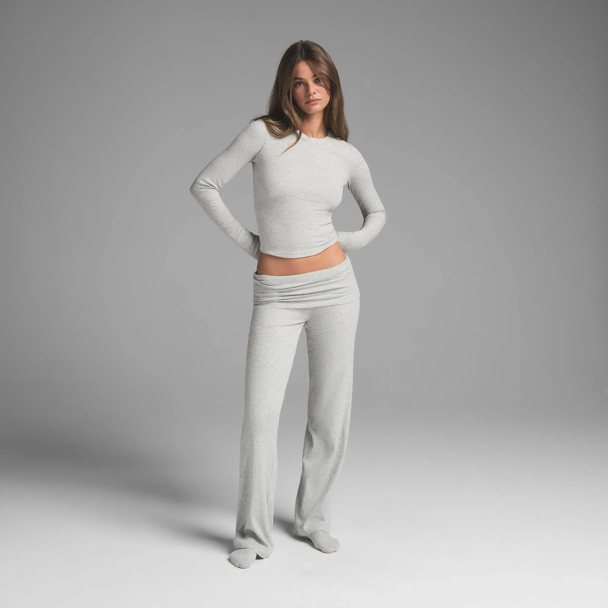 Cotton Rib Long Sleeve T-shirt