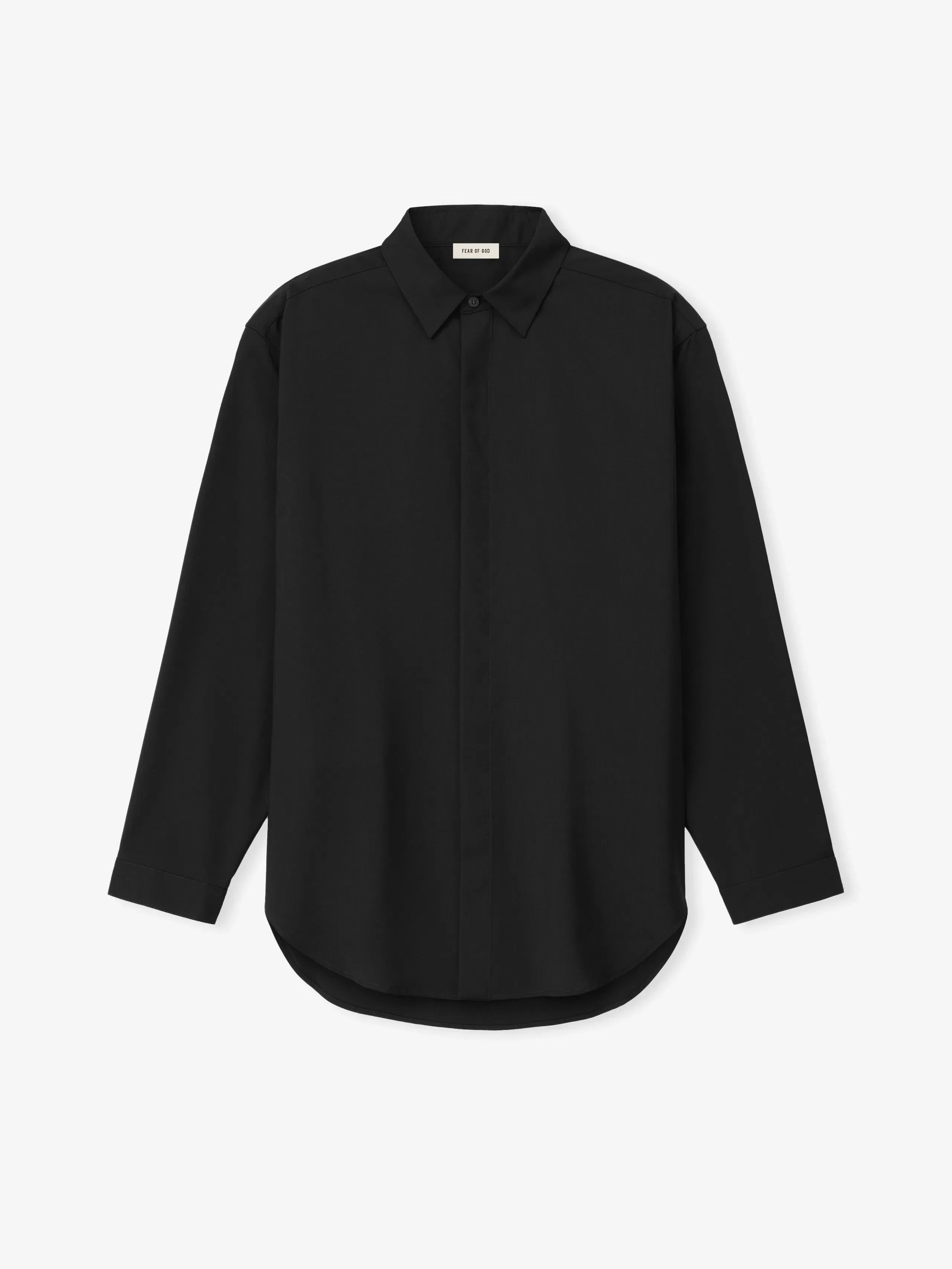 Essentials Easy Care Wool Classic Shirt Black