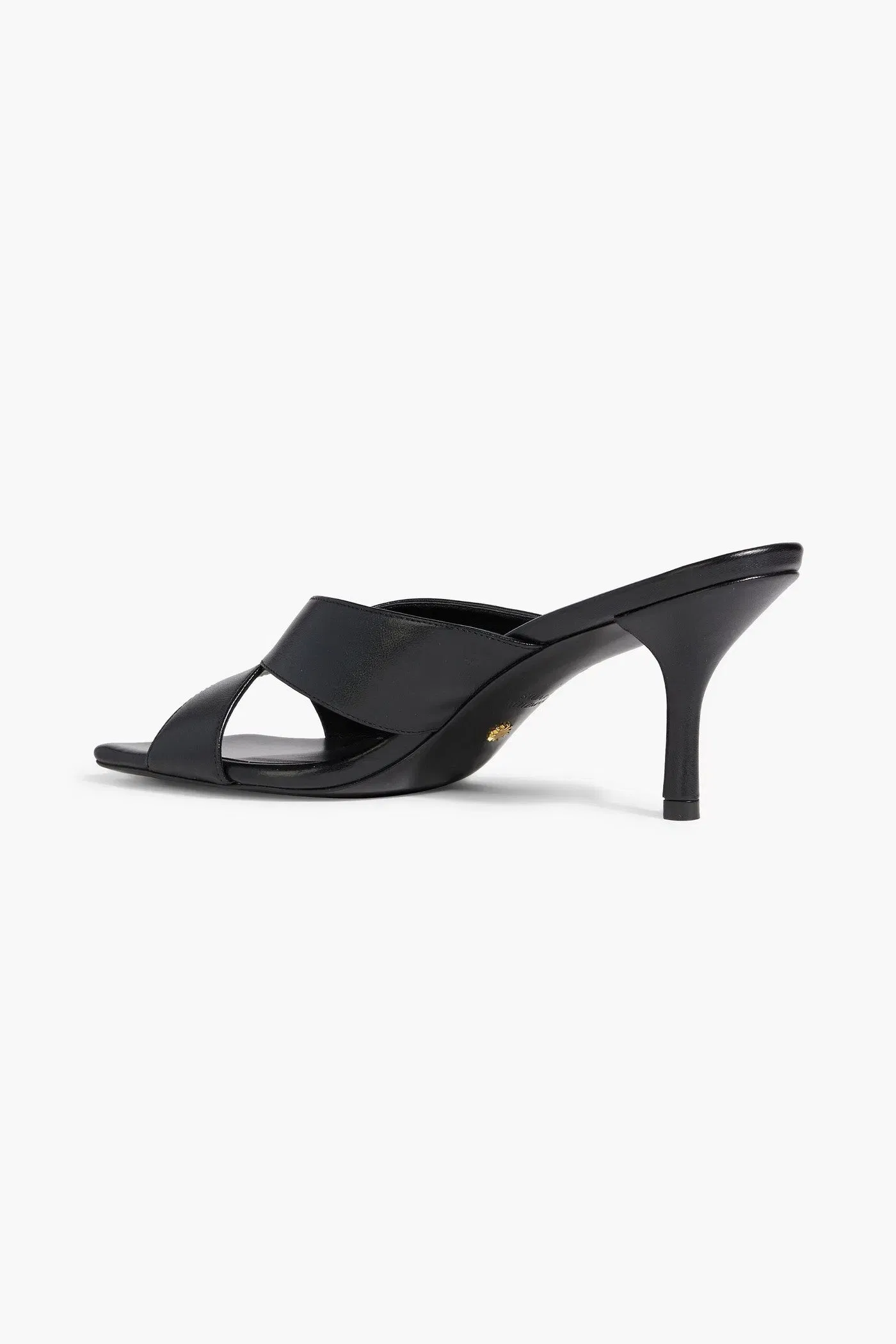 Stuart Weitzman Carmen 75 Leather Mules Black Women's