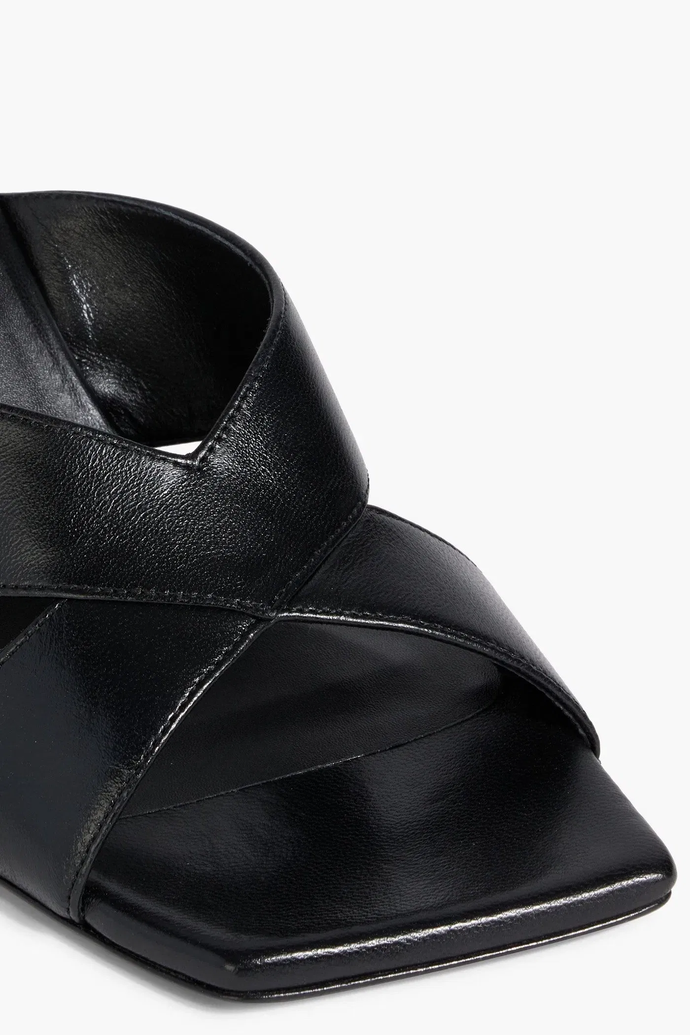 Stuart Weitzman Carmen 75 Leather Mules Black Women's