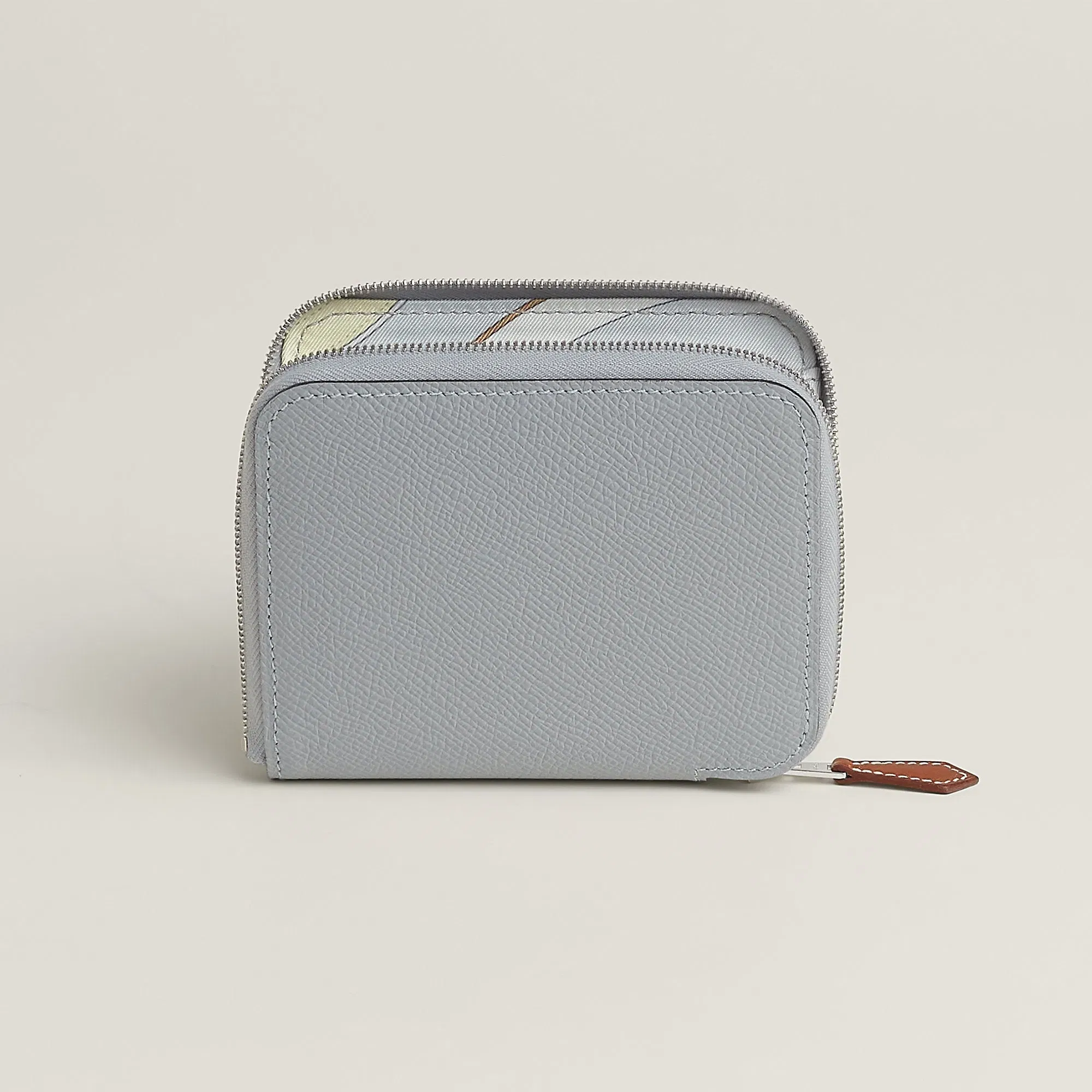 Hermes Silk'In Compact Wallet Cleste