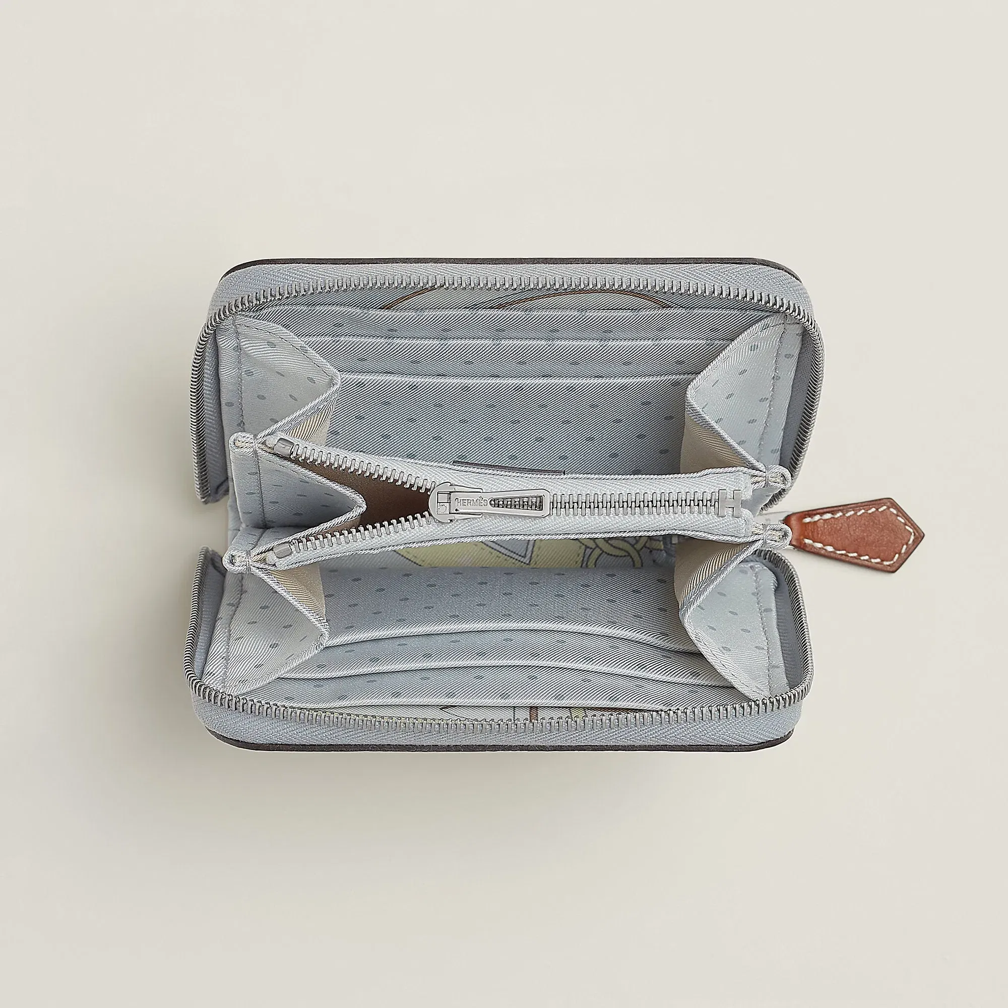 Hermes Silk'In Compact Wallet Cleste