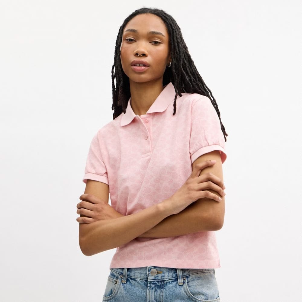 Coach Signature Polo Pink Signature