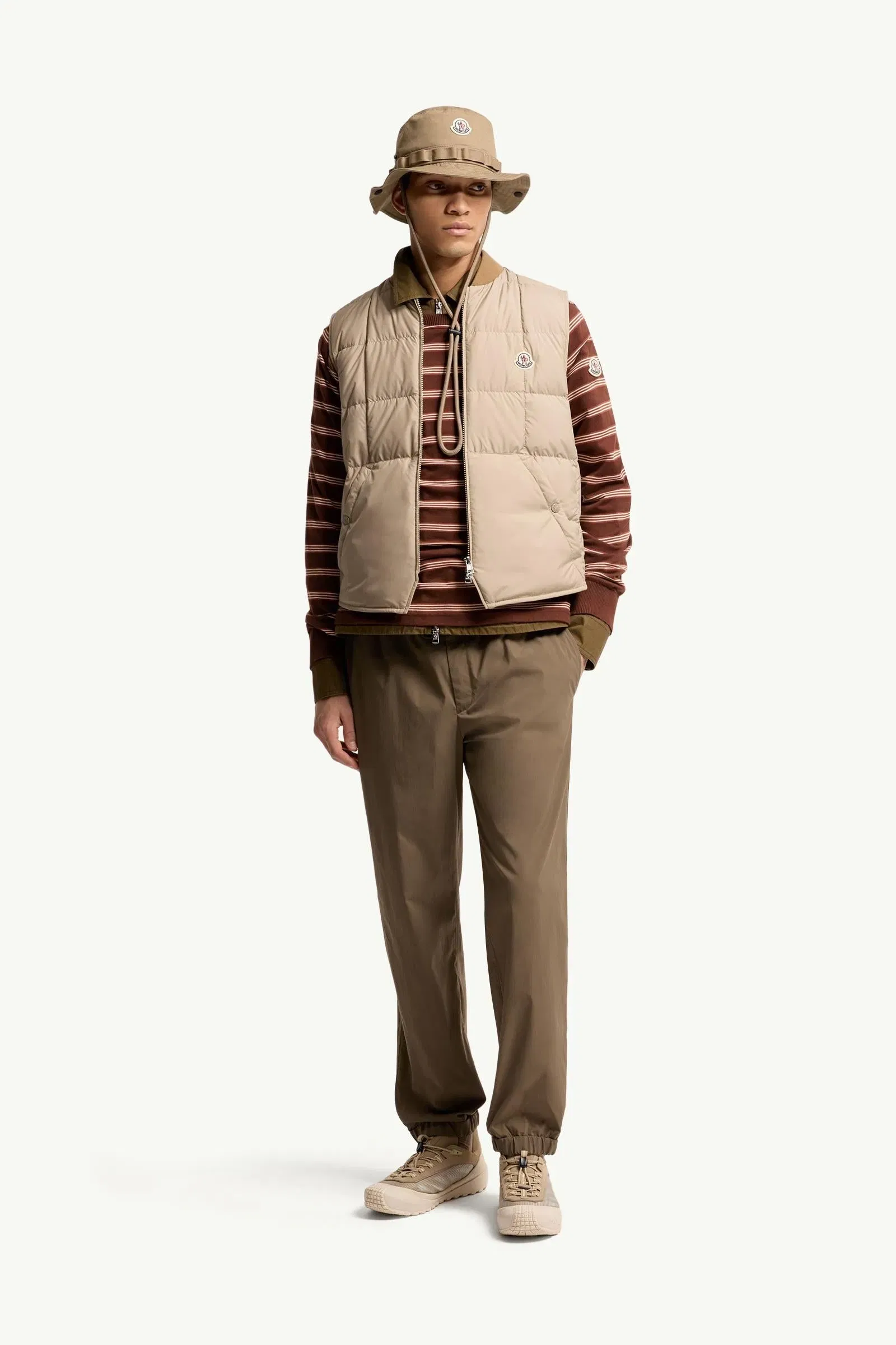 Moncler Striped Stretch Jogging Pants Olive Green Olive Green