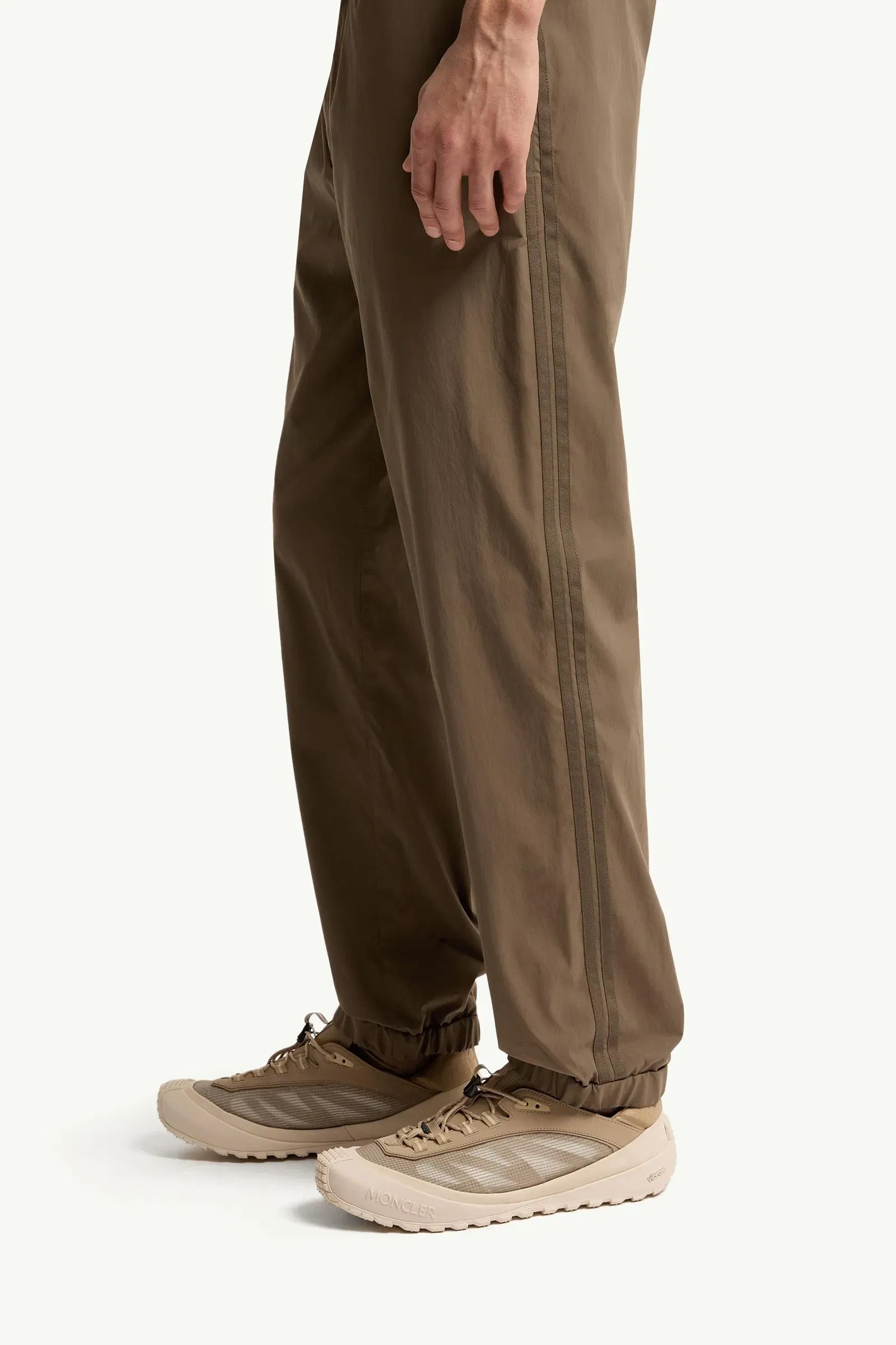 Moncler Striped Stretch Jogging Pants Olive Green Olive Green