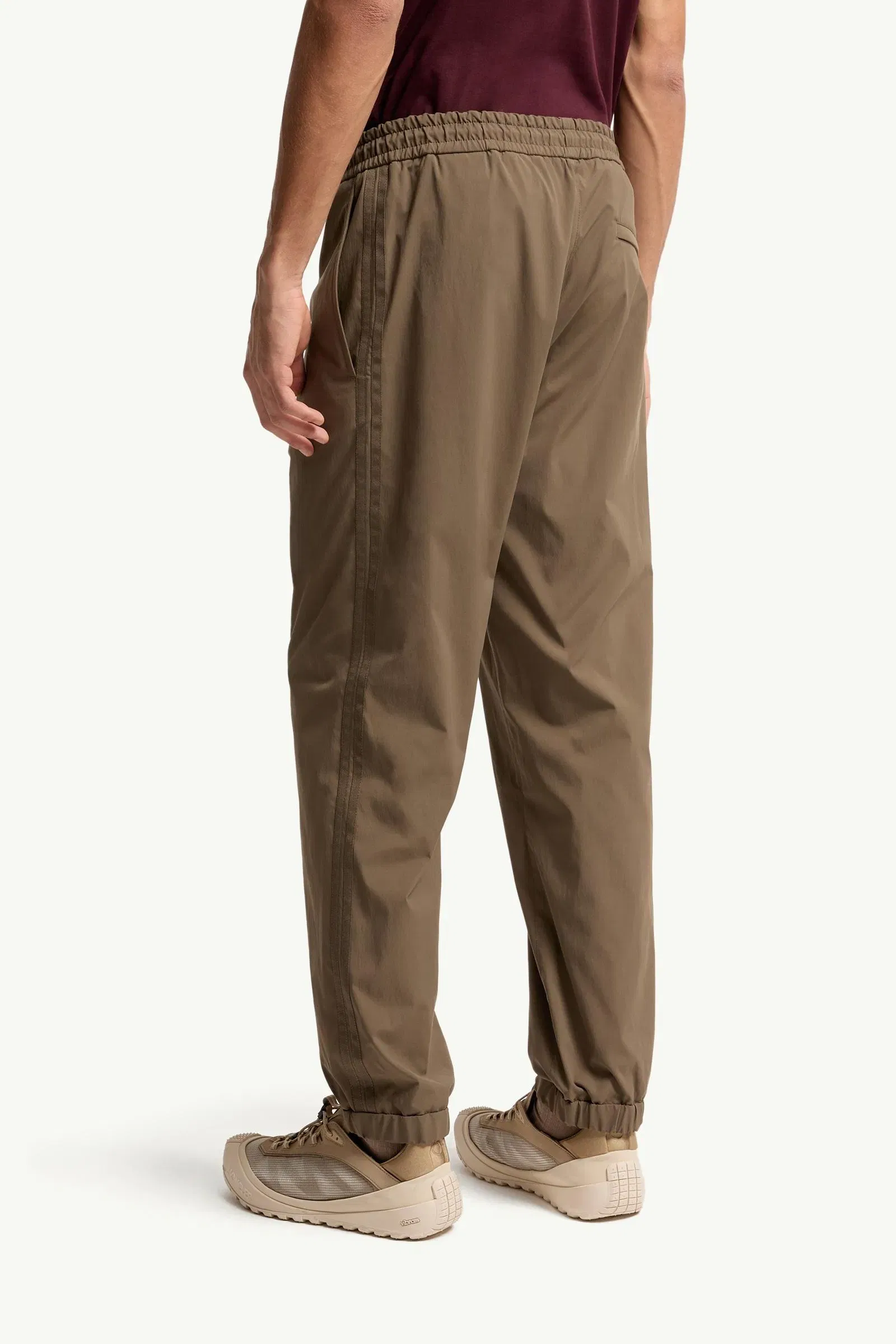Moncler Striped Stretch Jogging Pants Olive Green Olive Green