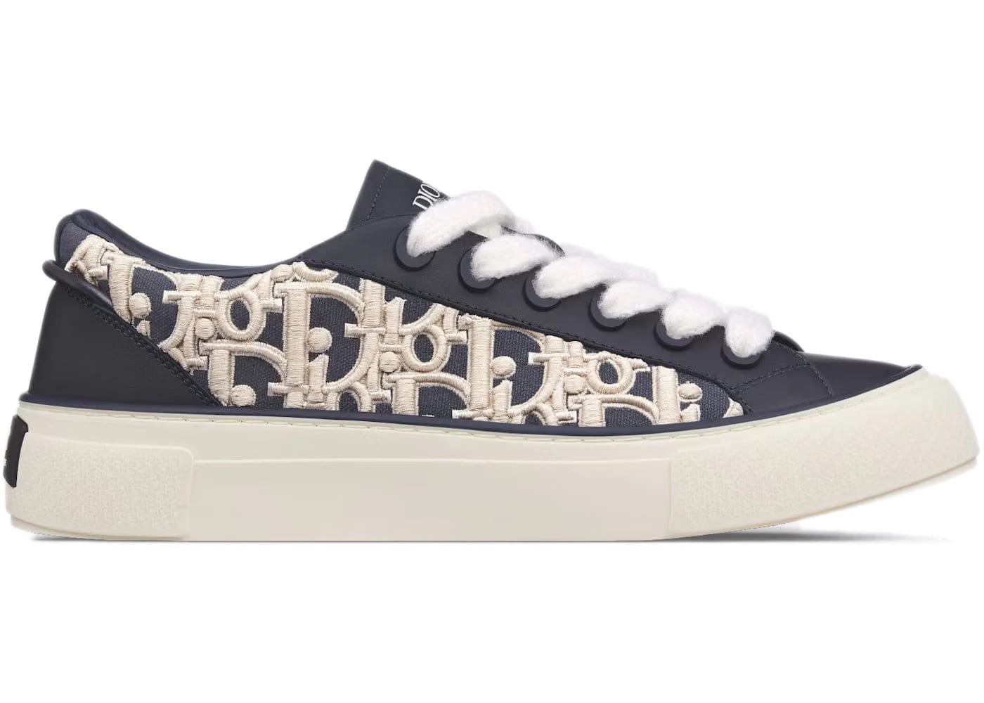 Dior B33 Sneaker Navy Blue Smooth Calfskin Oblique Raised Embroidery Numbered