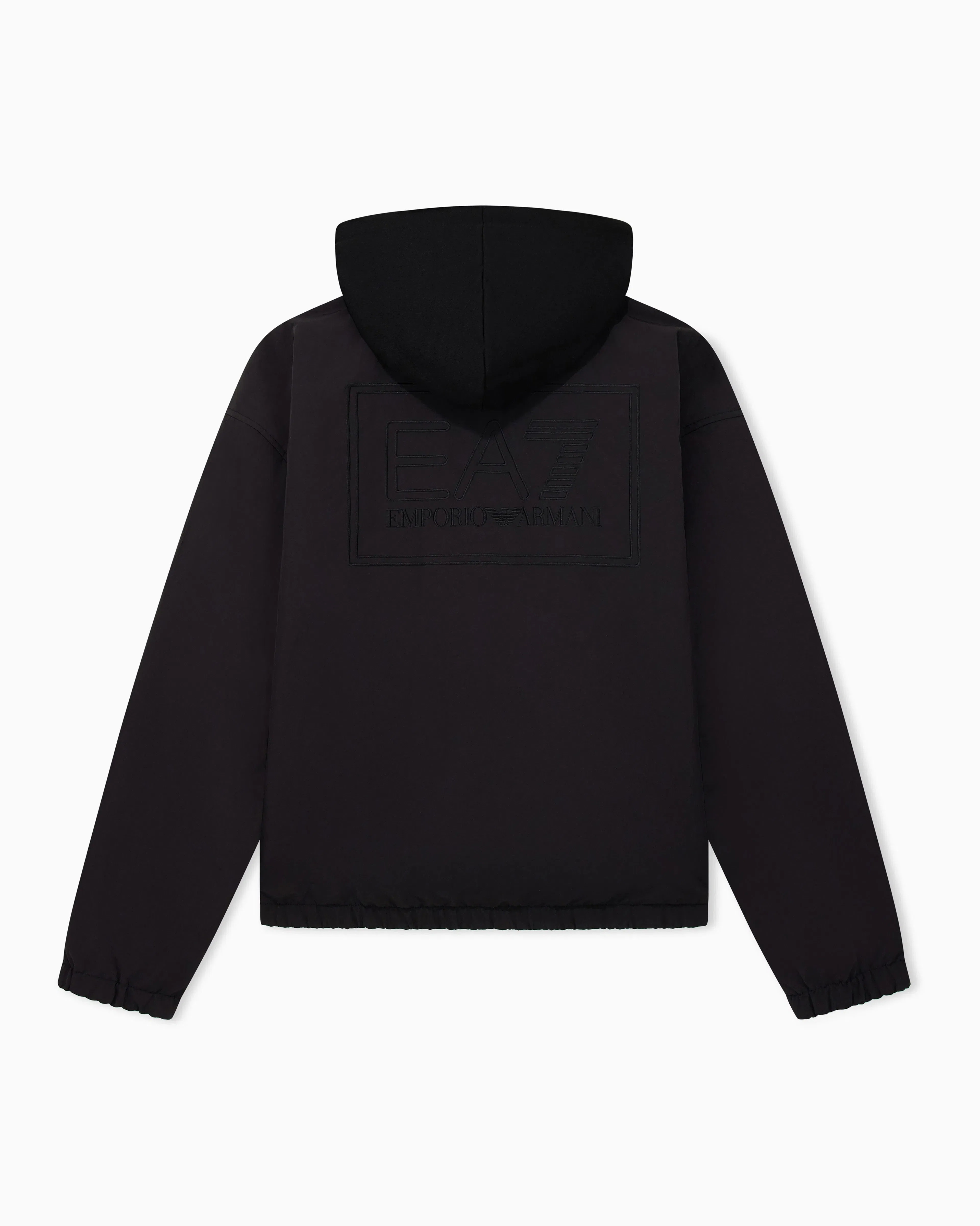 EA7 Blouson jacket Black & White oversized fit with cotton hood