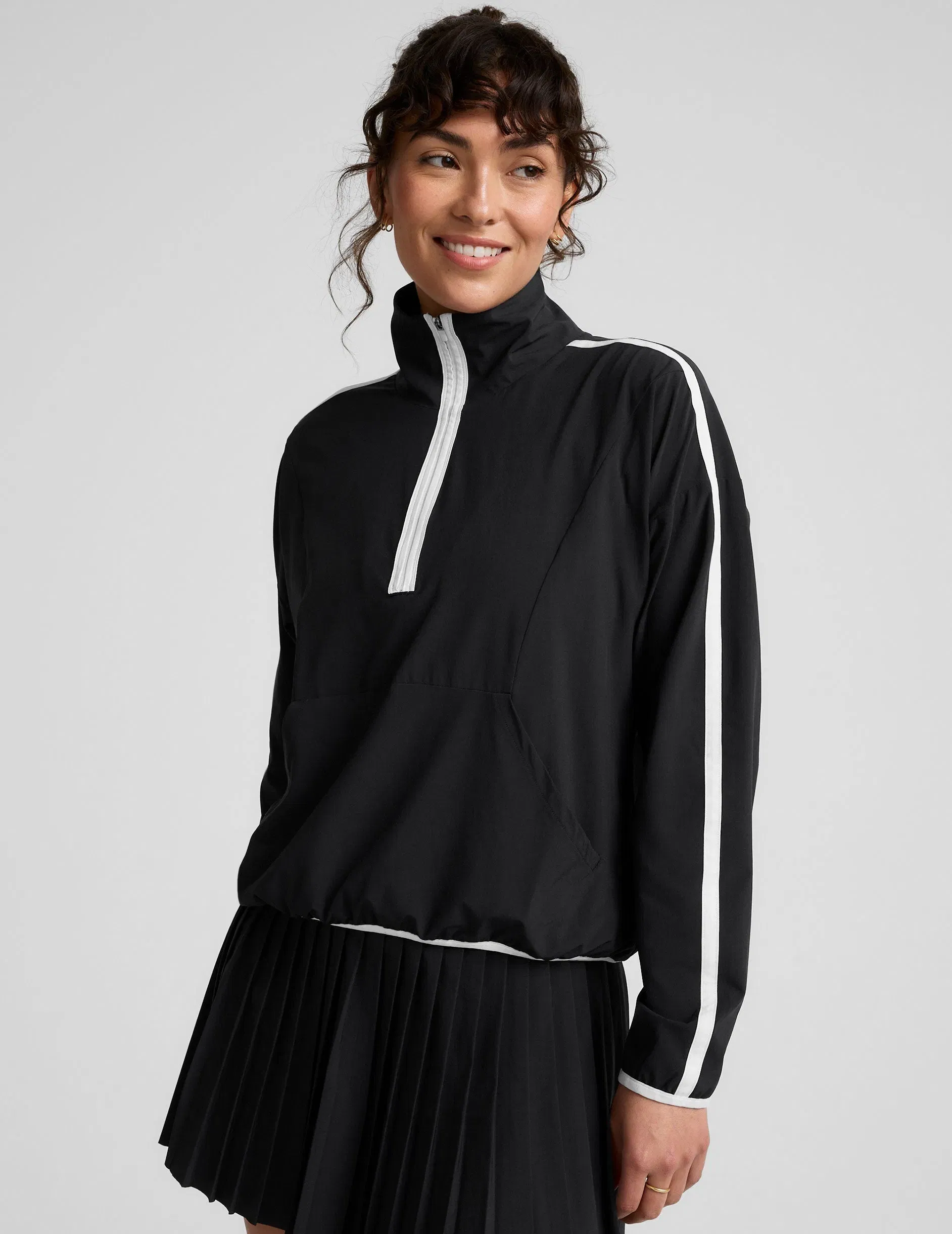 Beyond Yoga Stretch Woven Course Contrast Half Zip Pullover Women's