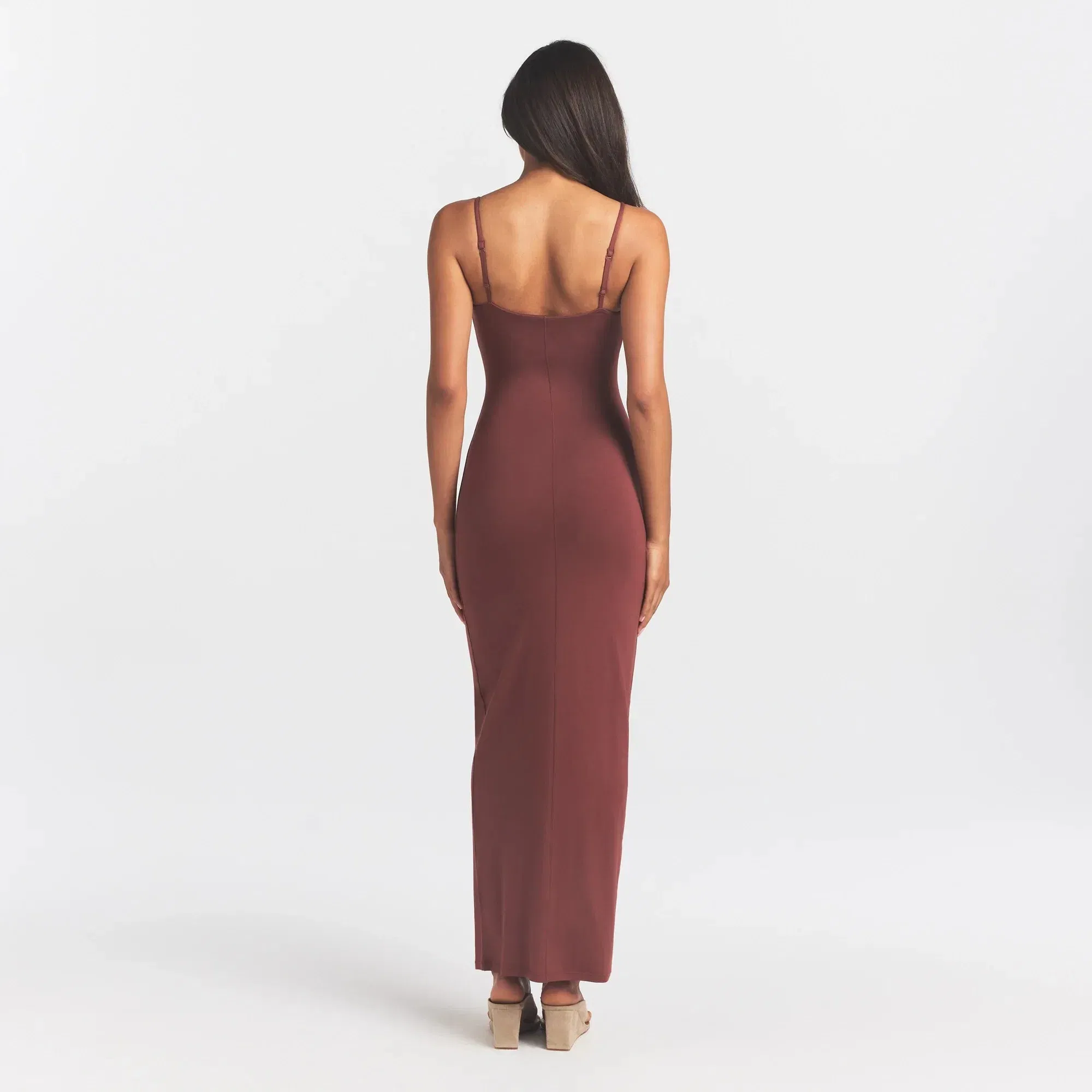 Smooth Layers Scoop Neck Long Dress