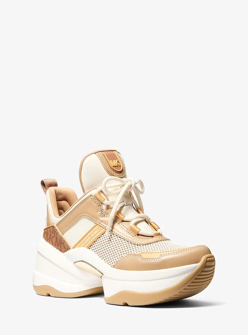 Michael Kors Olympia Mixed-Media Trainer