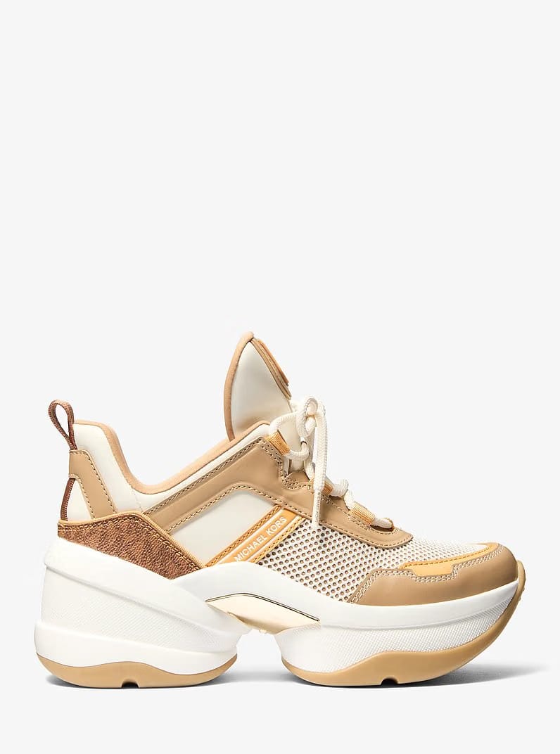 Michael Kors Olympia Mixed-Media Trainer