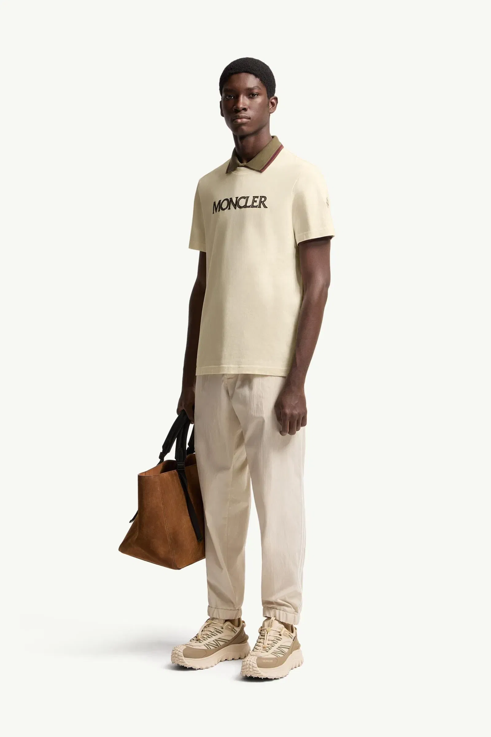 Moncler Logo Print Cotton T-Shirt White Ivory White Ivory
