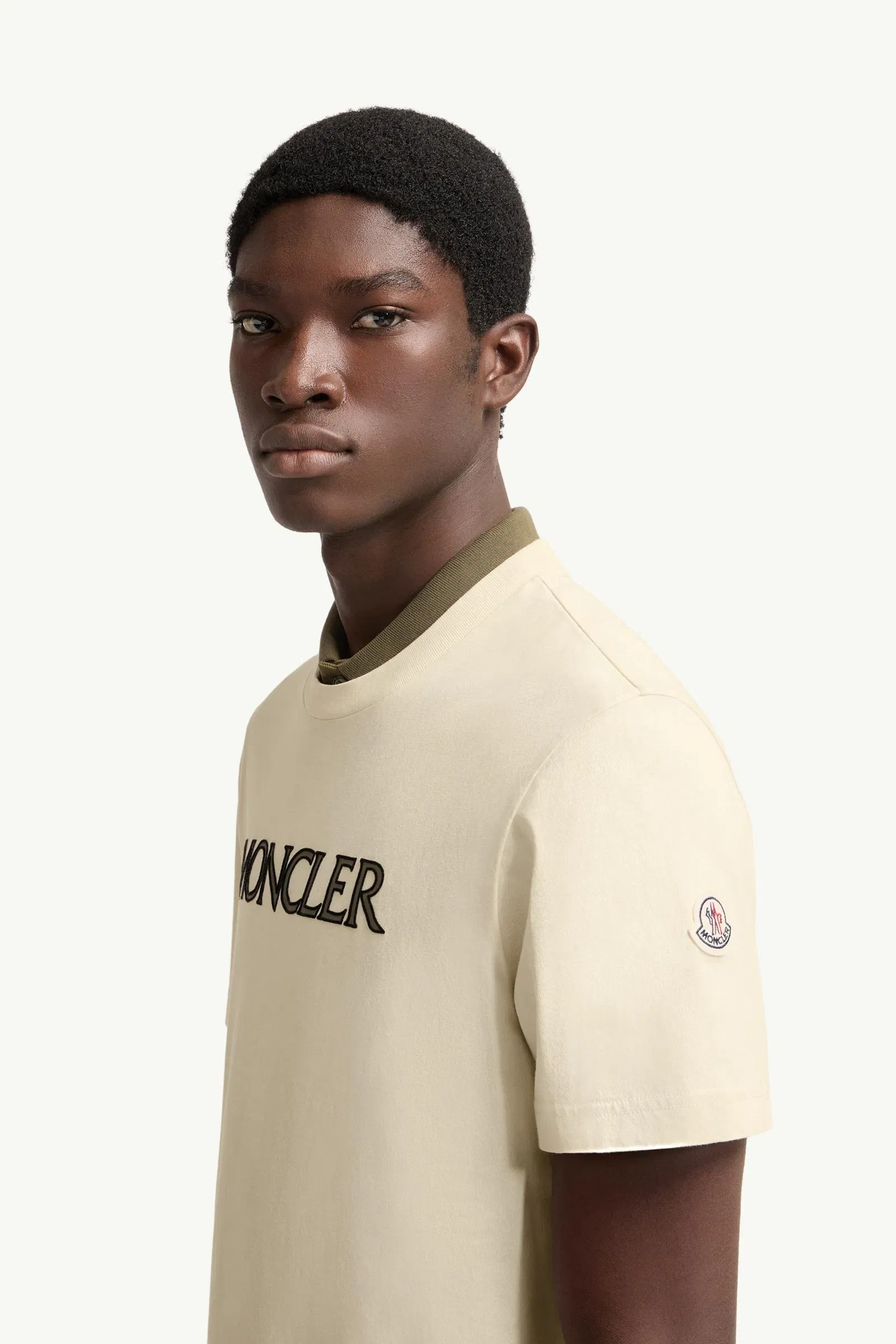Moncler Logo Print Cotton T-Shirt White Ivory White Ivory