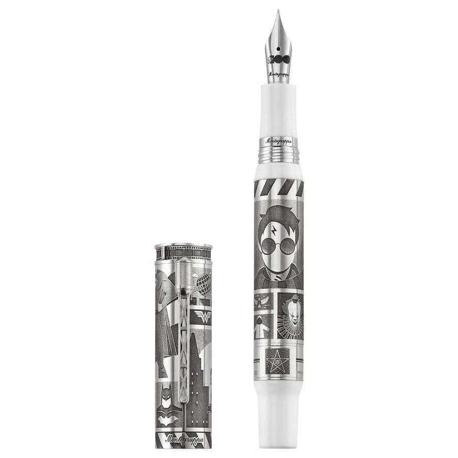 Limited Edition Montegrappa Warner Bros. 100Th Anniversary Broad Nib Silver/White Fountain Pen Iswbn5Se