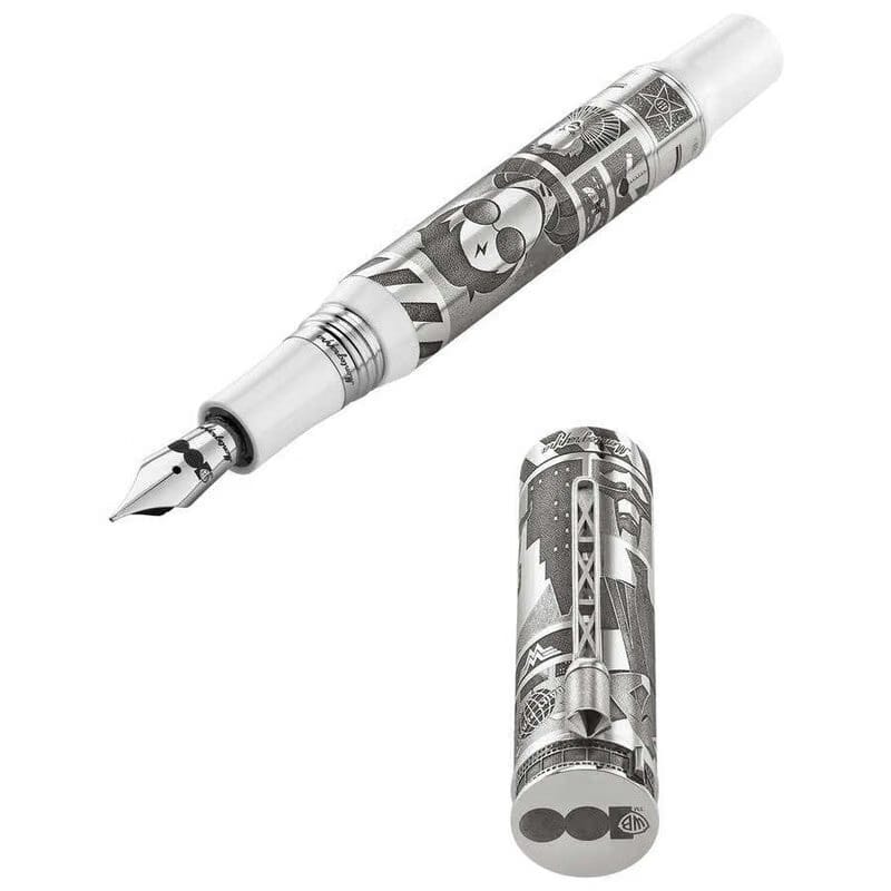 Limited Edition Montegrappa Warner Bros. 100Th Anniversary Broad Nib Silver/White Fountain Pen Iswbn5Se
