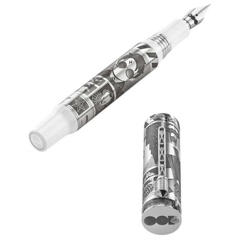 Limited Edition Montegrappa Warner Bros. 100Th Anniversary Broad Nib Silver/White Fountain Pen Iswbn5Se