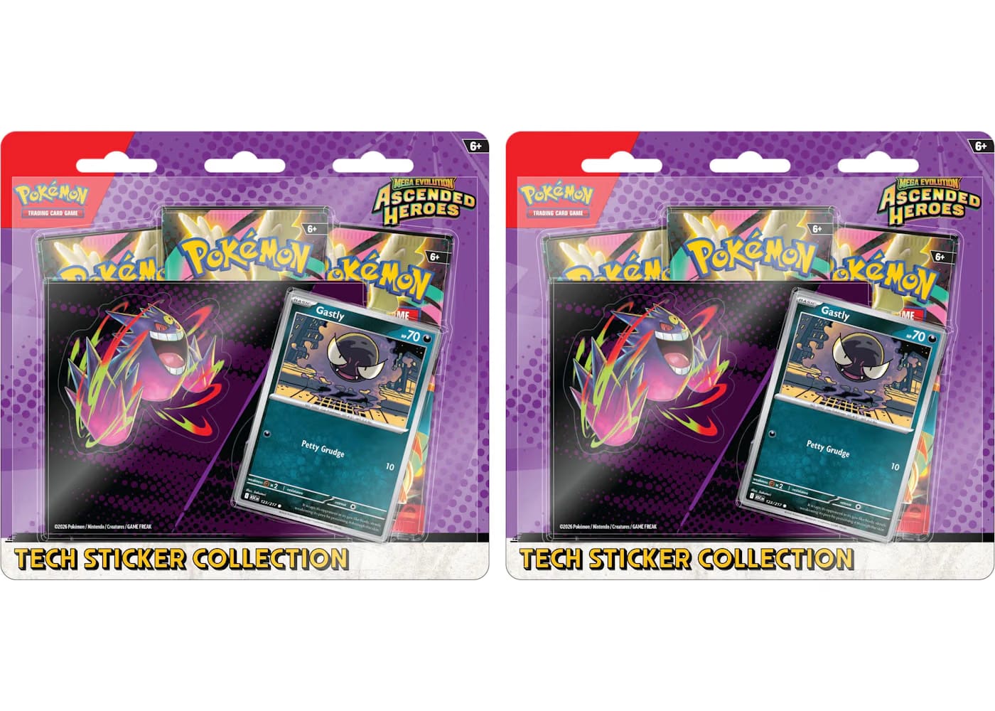2026 Pokemon Mega Evolution Ascended Heroes Gastly Tech Sticker Collection 2X Lot