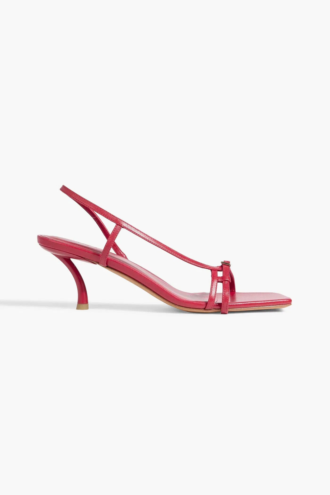 Tibi Kendrick Buckled Leather Slingback Sandals Claret Women's