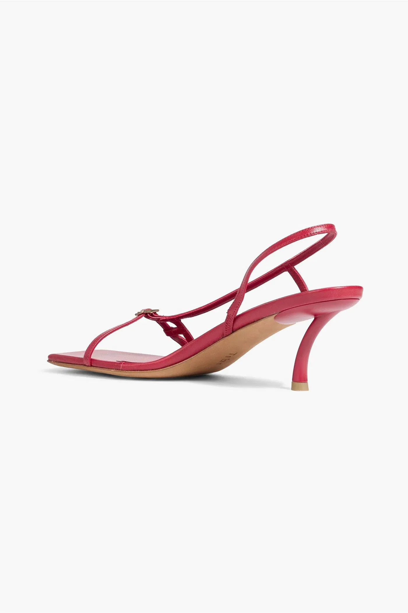 Tibi Kendrick Buckled Leather Slingback Sandals Claret Women's