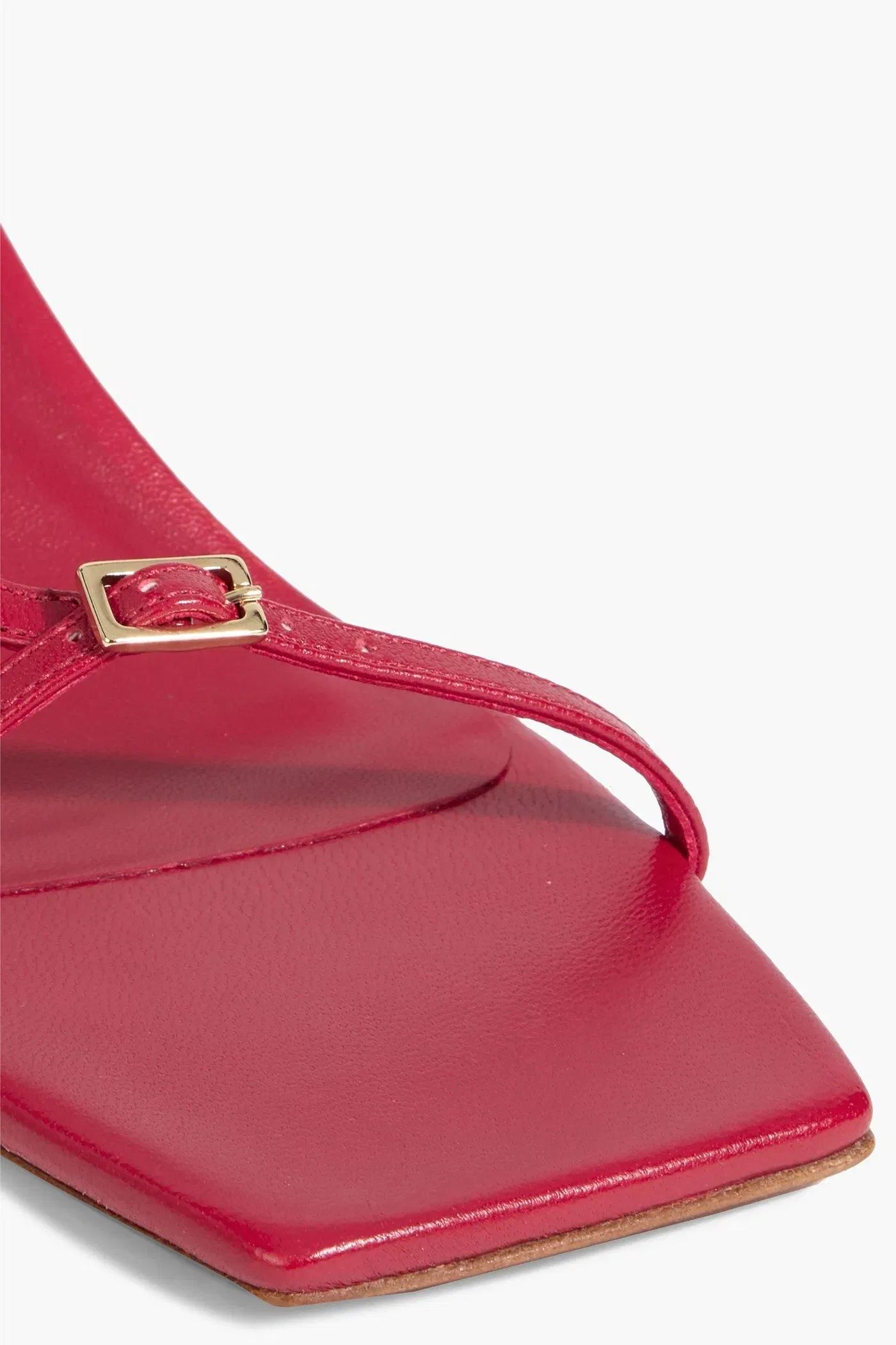 Tibi Kendrick Buckled Leather Slingback Sandals Claret Women's