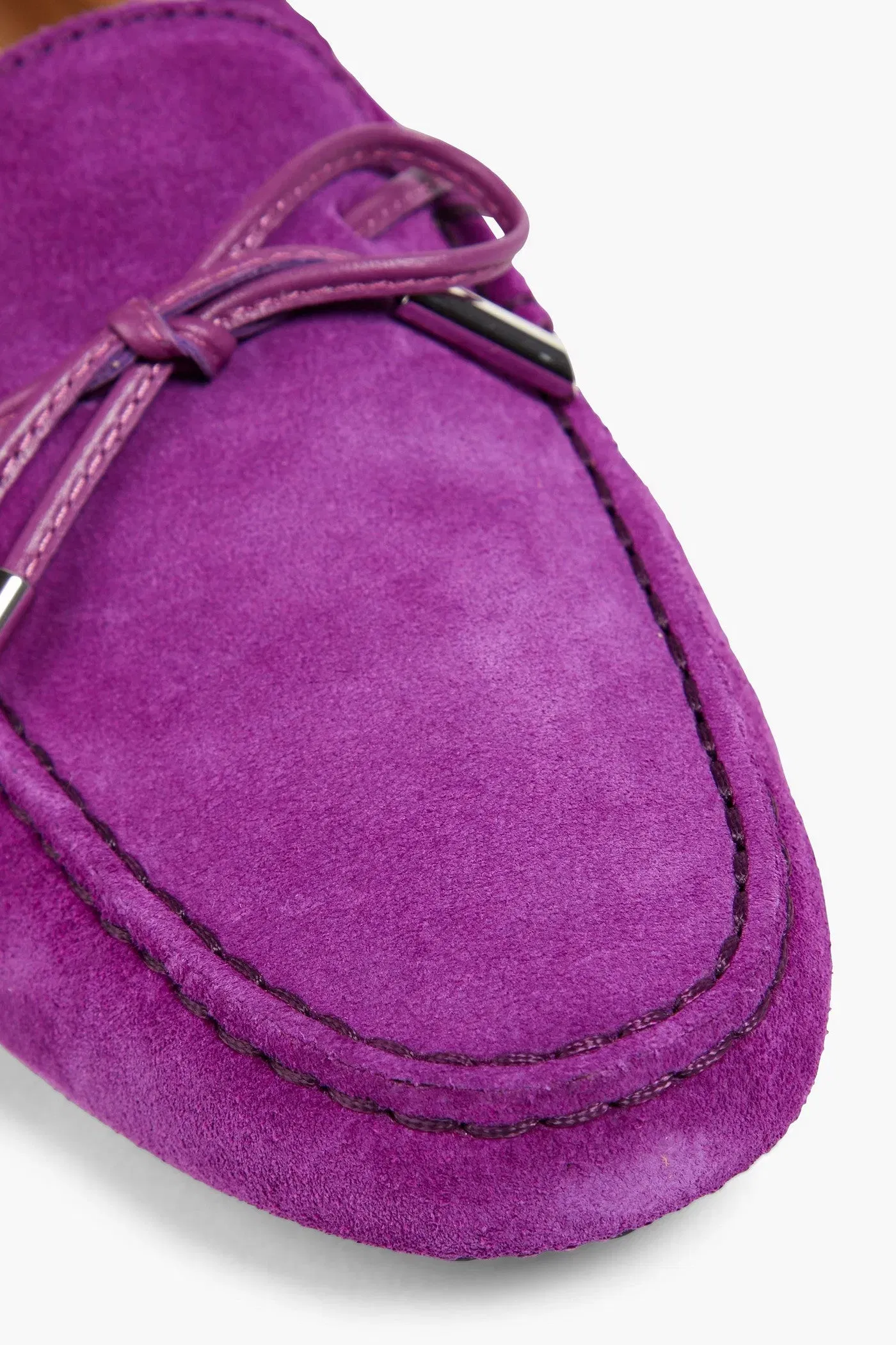 Tod's Heaven Lacetto Suede Loafers Violet Women's