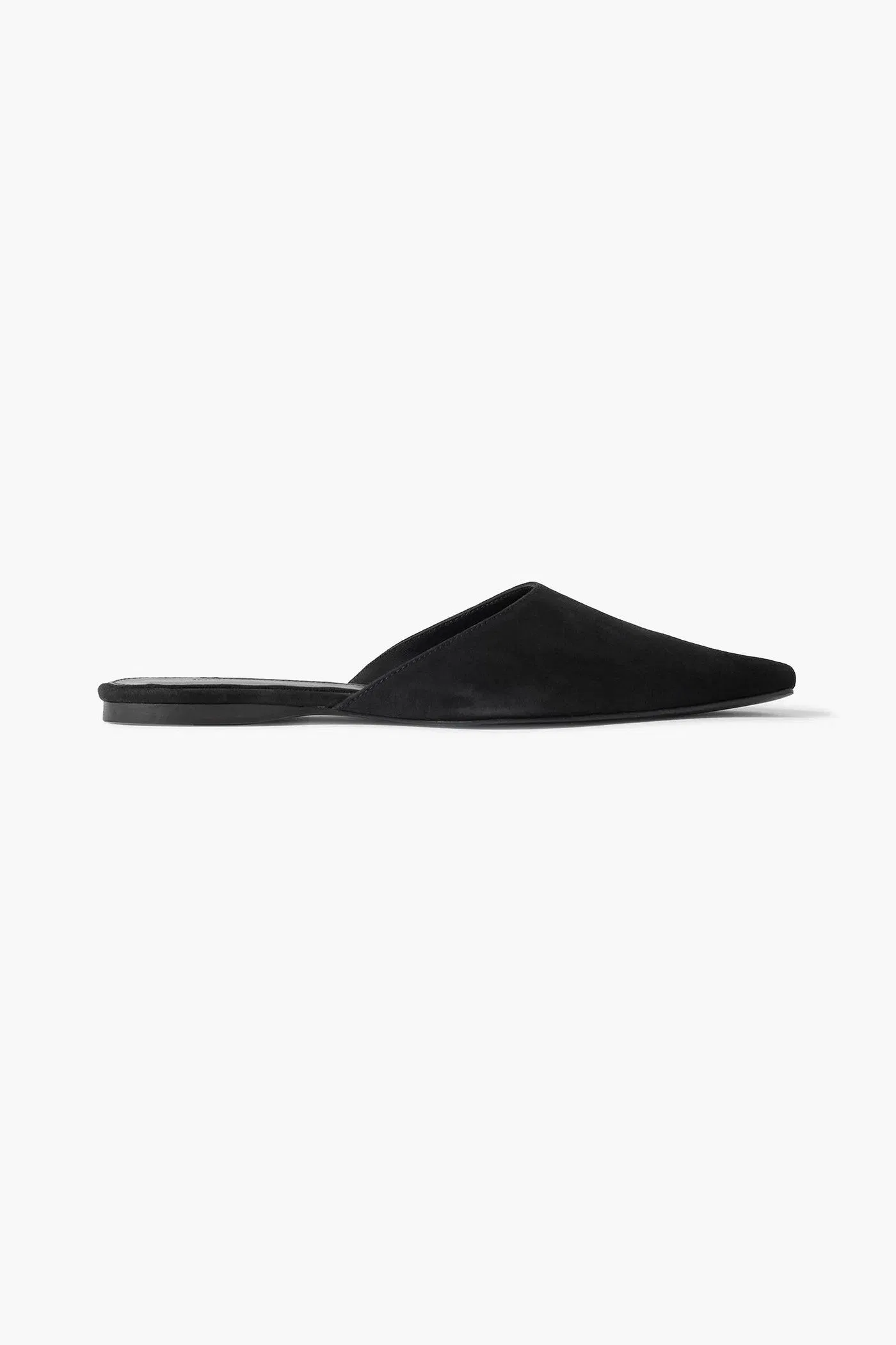 Tove Pheby Point-Toe Suede Mules Black Women's