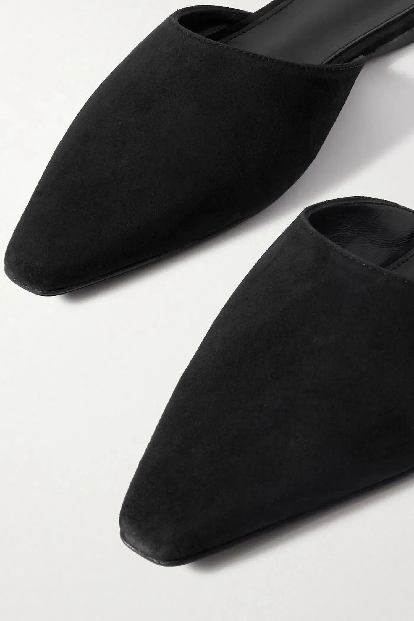 Tove Pheby Point-Toe Suede Mules Black Women's