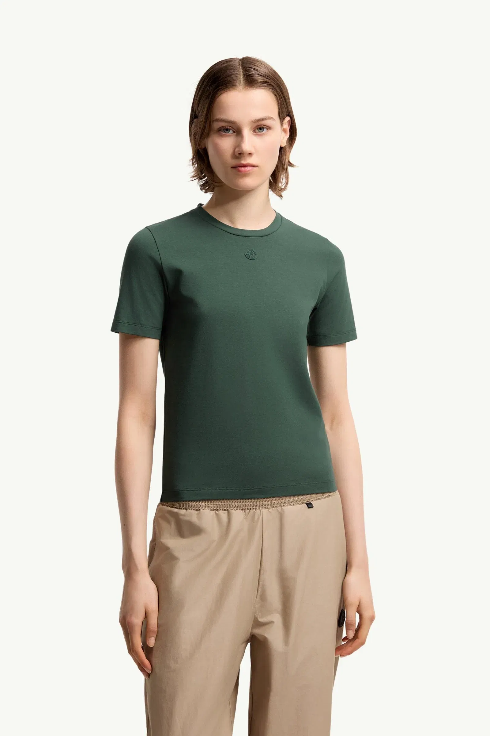 Moncler Logo Cotton Jersey T-Shirt Dark Green Dark Green
