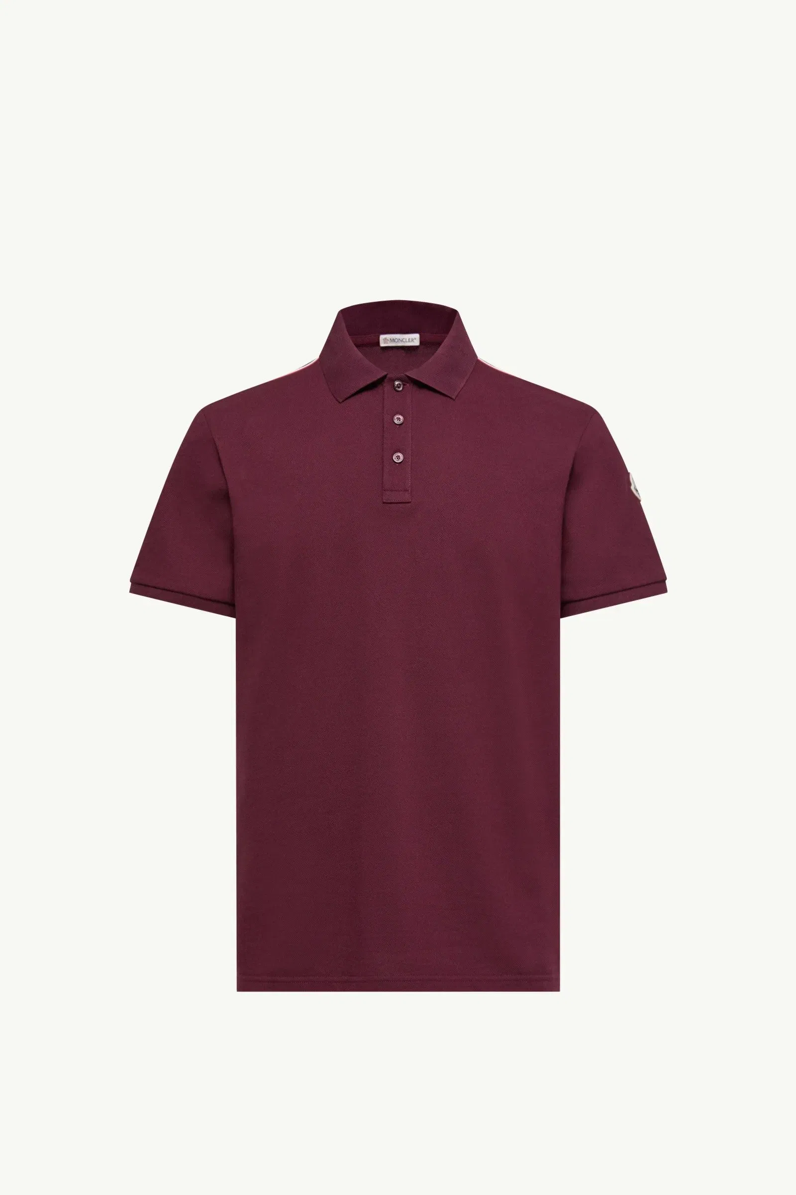 Moncler Tricolor-Trimmed Cotton Piquet Polo Shirt Burgundy Burgundy