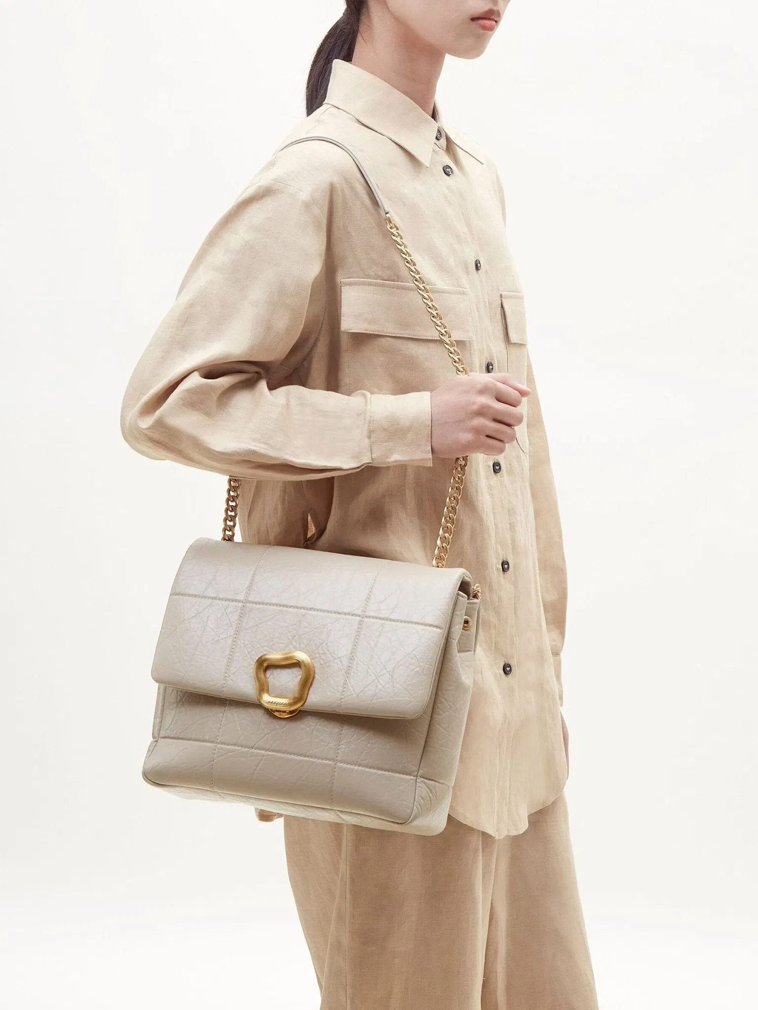 Songmont Large Chocolate Bag Pearl Grey