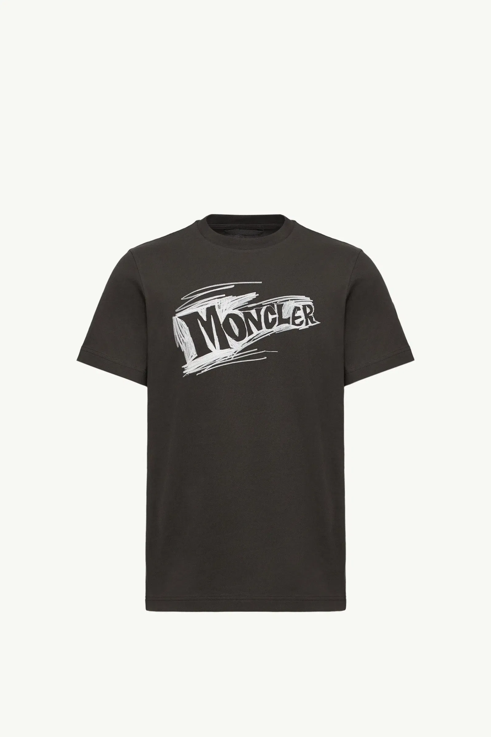 Moncler Sketch Logo Cotton T-Shirt Black Black