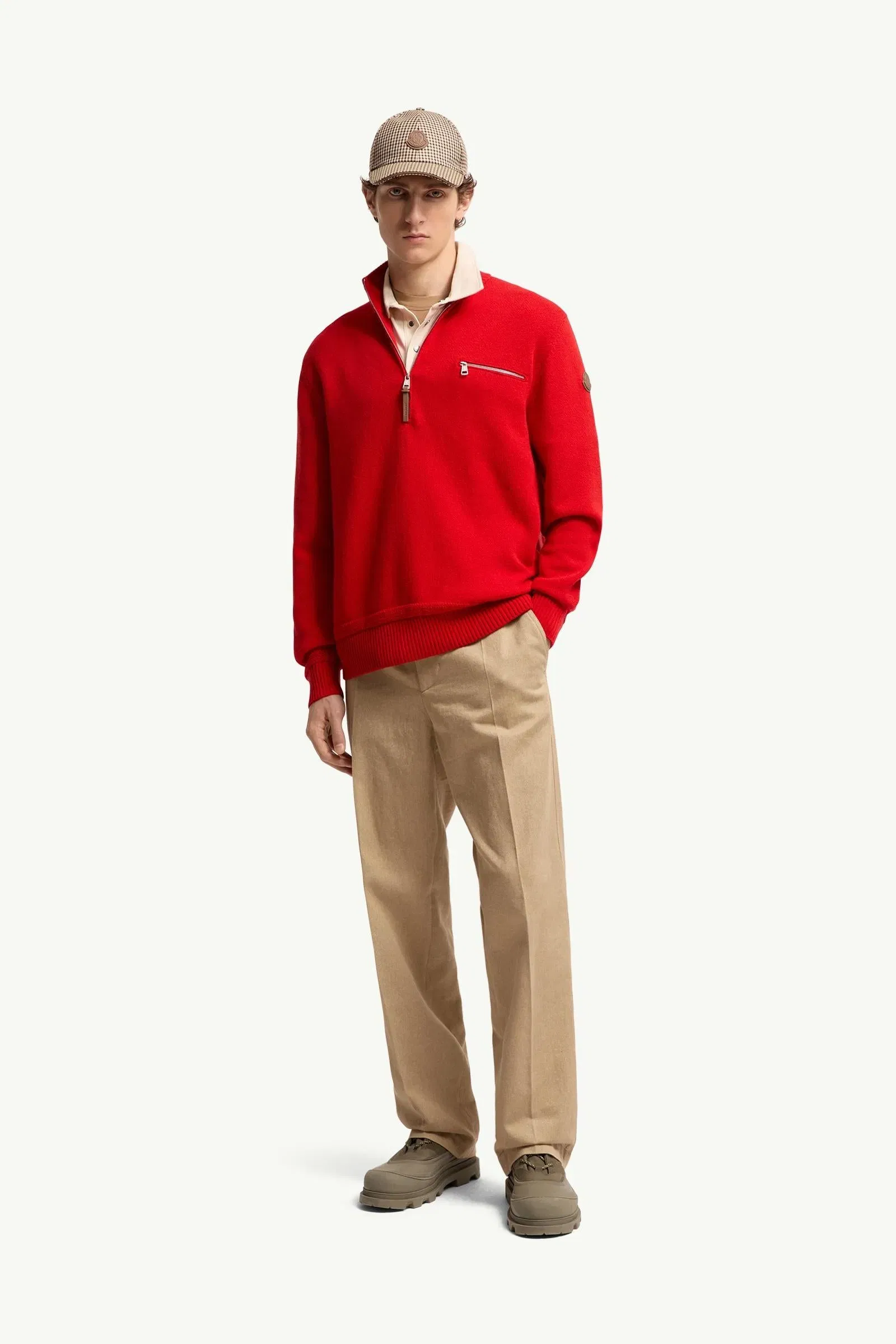 Moncler Wool & Cashmere Blend Turtleneck Sweater Red Red
