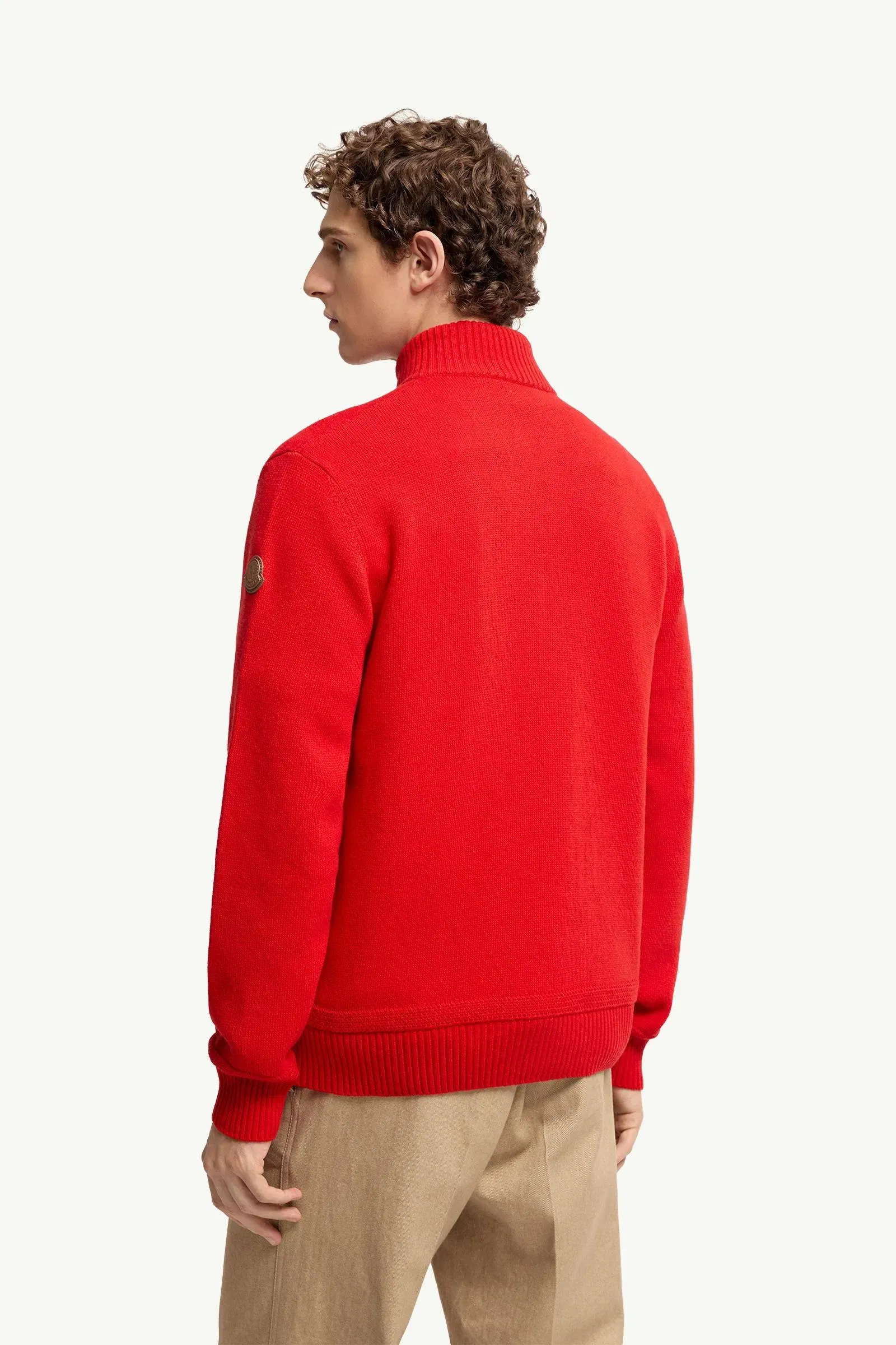 Moncler Wool & Cashmere Blend Turtleneck Sweater Red Red