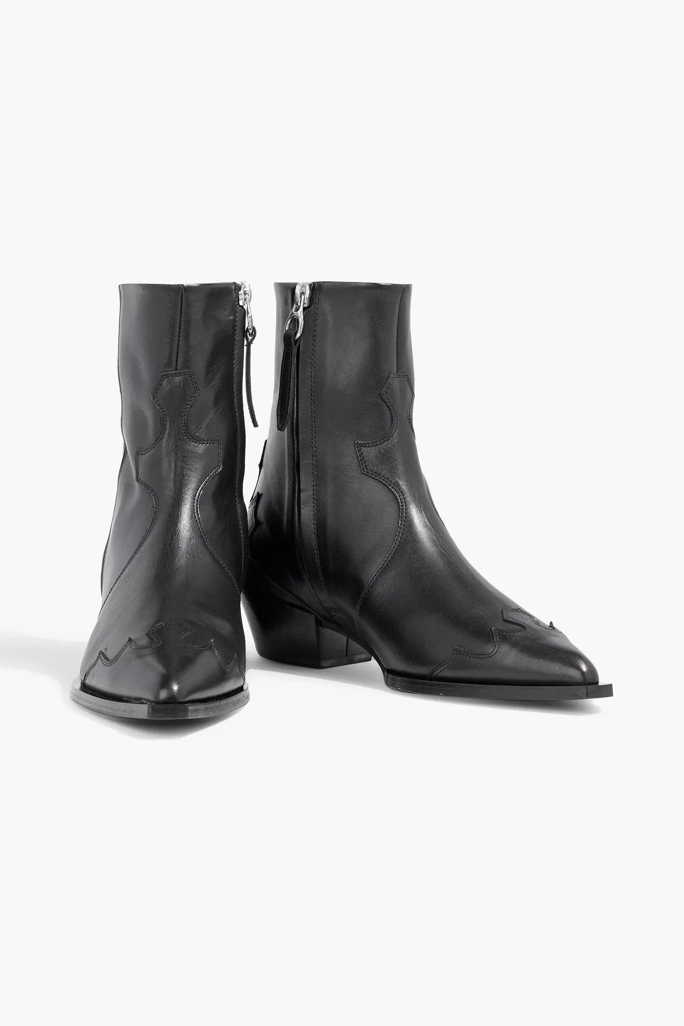 Aeyde Hester Leather Cowboy Boots Black Women's