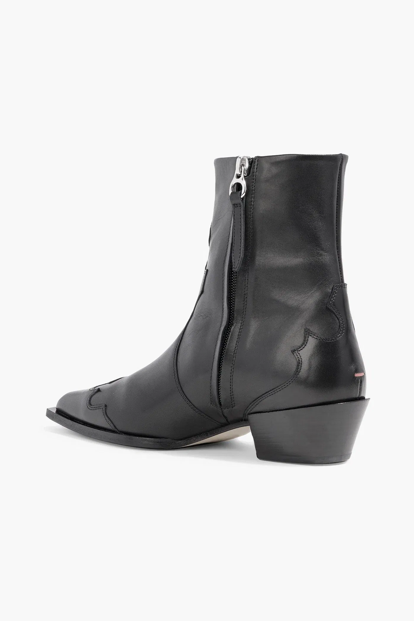 Aeyde Hester Leather Cowboy Boots Black Women's
