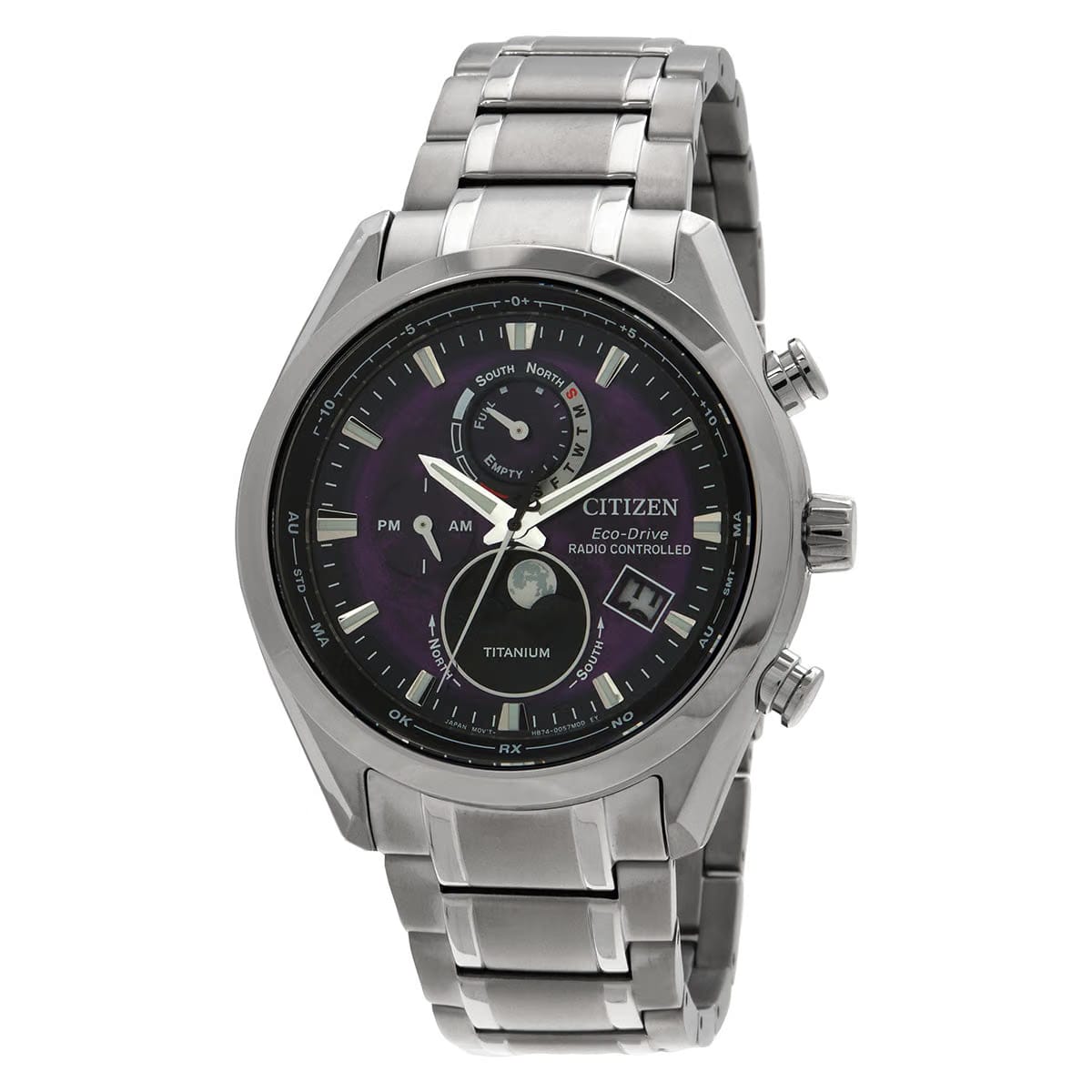 Citizen Tsuki-Yomi A-T Perpetual World Time Purple Dial Mens Watch