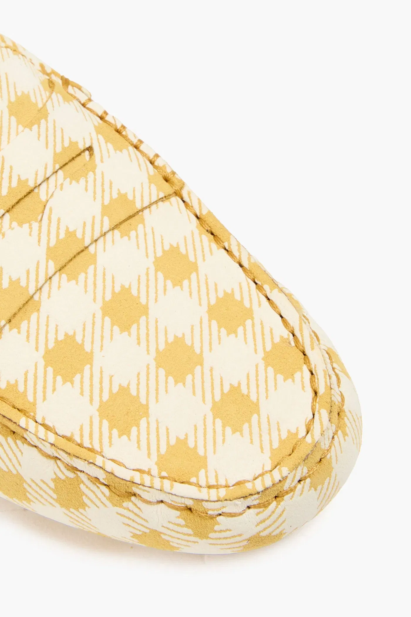 Tod's Gommino Gingham Leather Loafers Mustard Women's