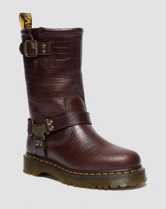 Dr Martens Anistone Hi - Classic Pull Up Reptile Emboss