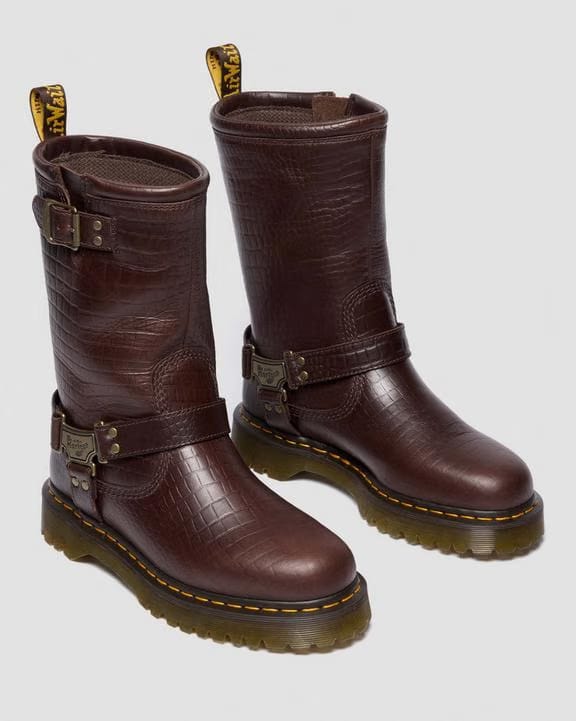 Dr Martens Anistone Hi - Classic Pull Up Reptile Emboss
