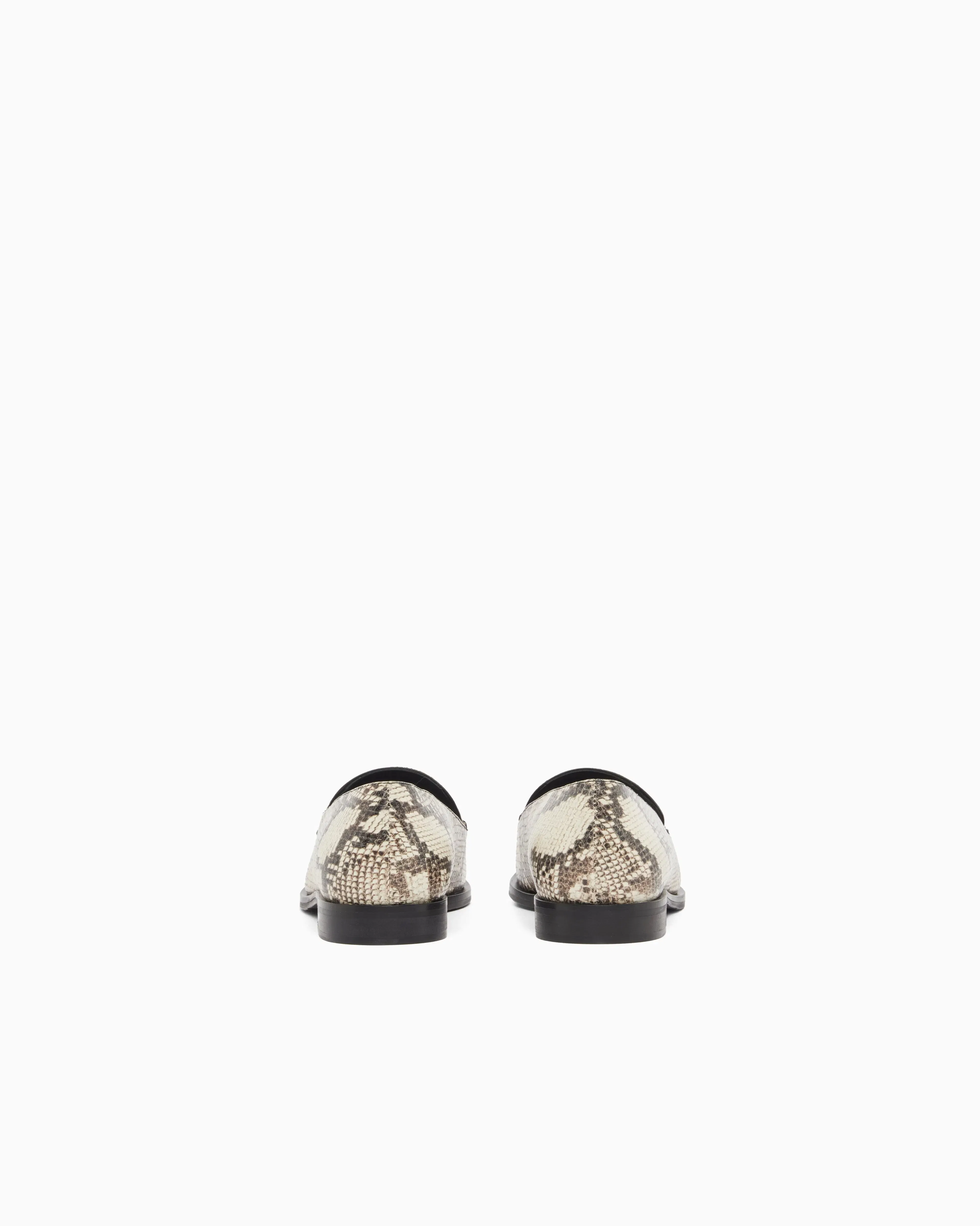 Emporio Armani Icon Python-Print Leather Loafers Patterned