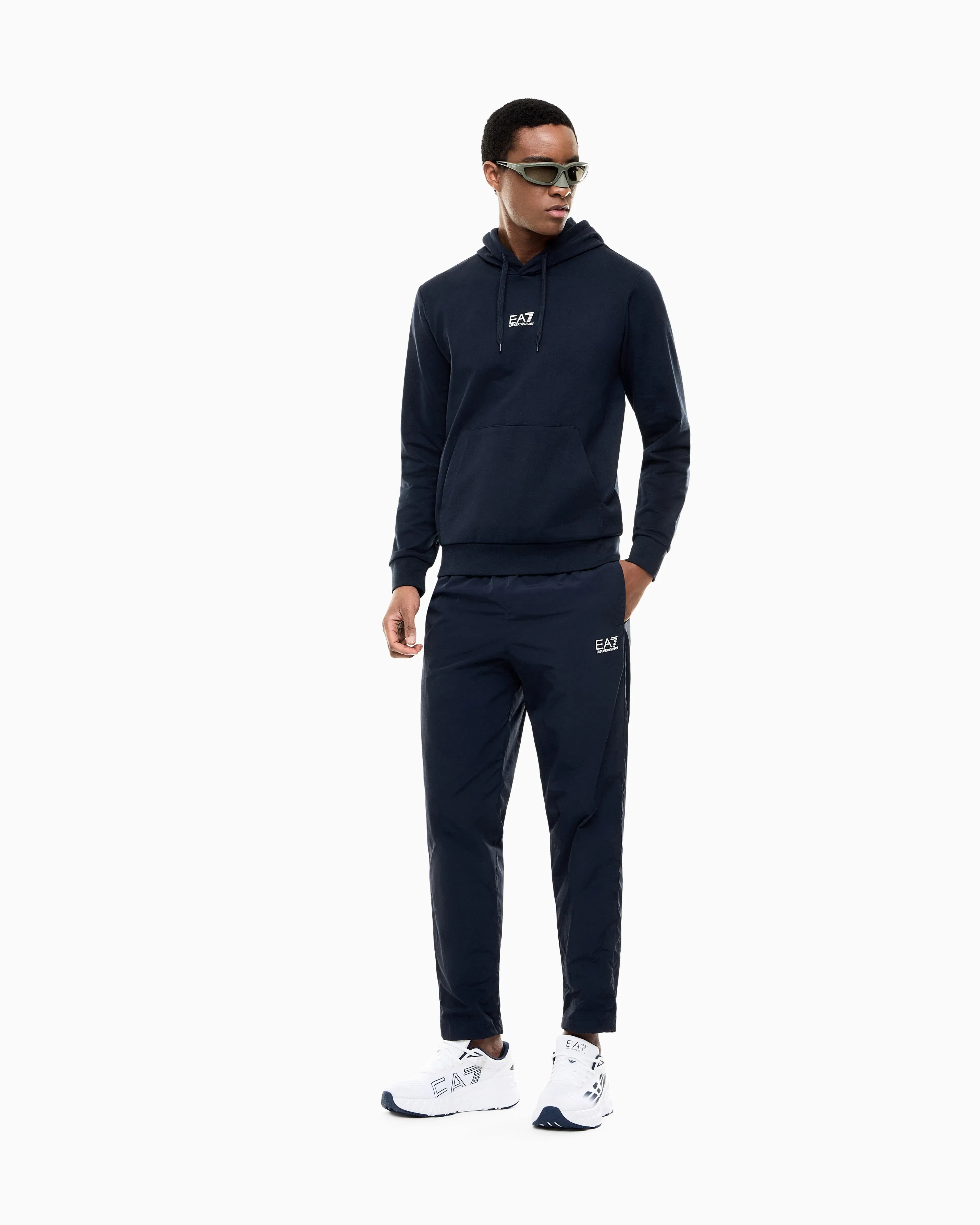 EA7 Cotton pullover hooded sweatshirt from Core Identity
