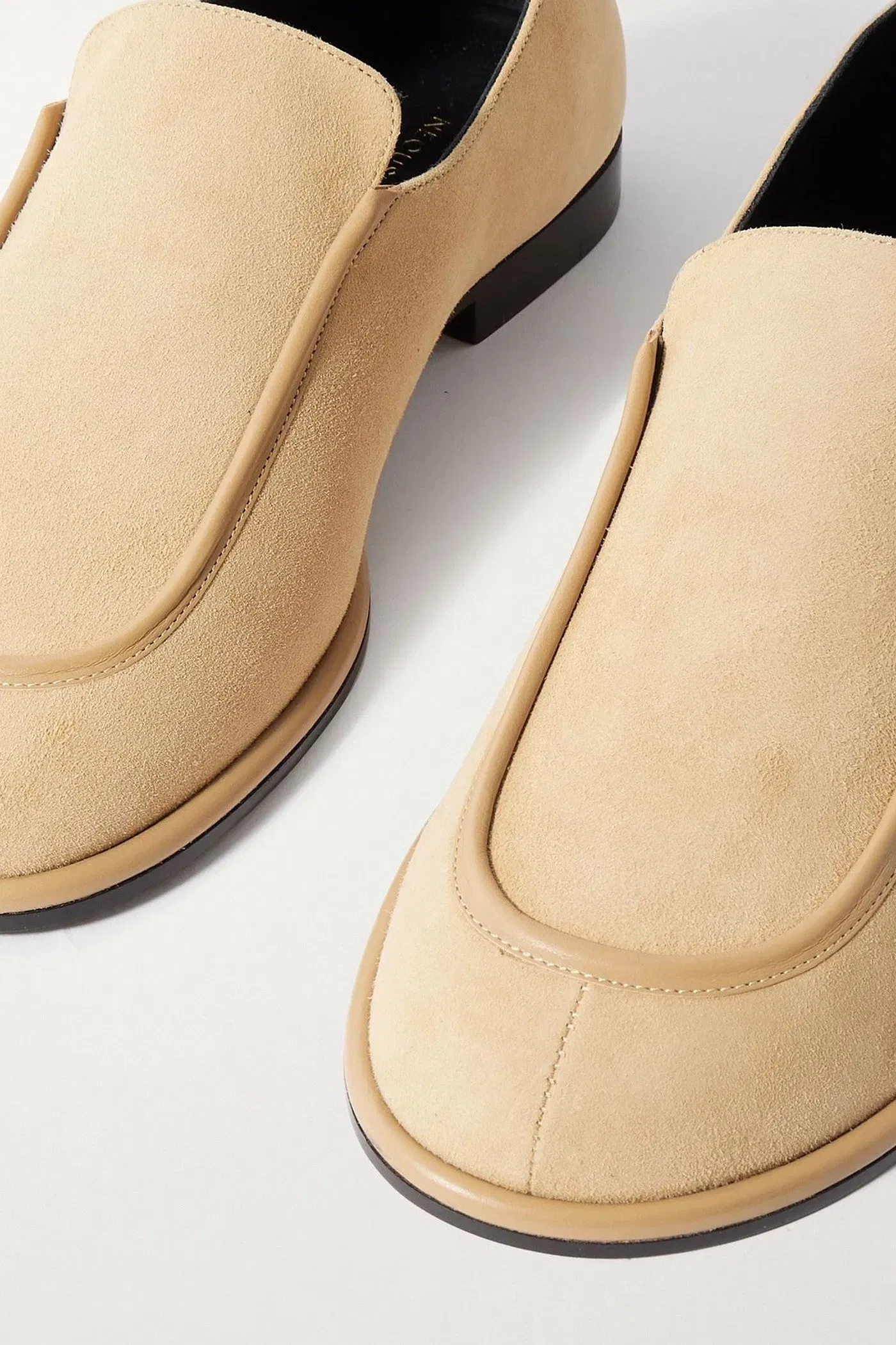 Neous Polaris Leather-Trimmed Suede Loafers Sand Women's