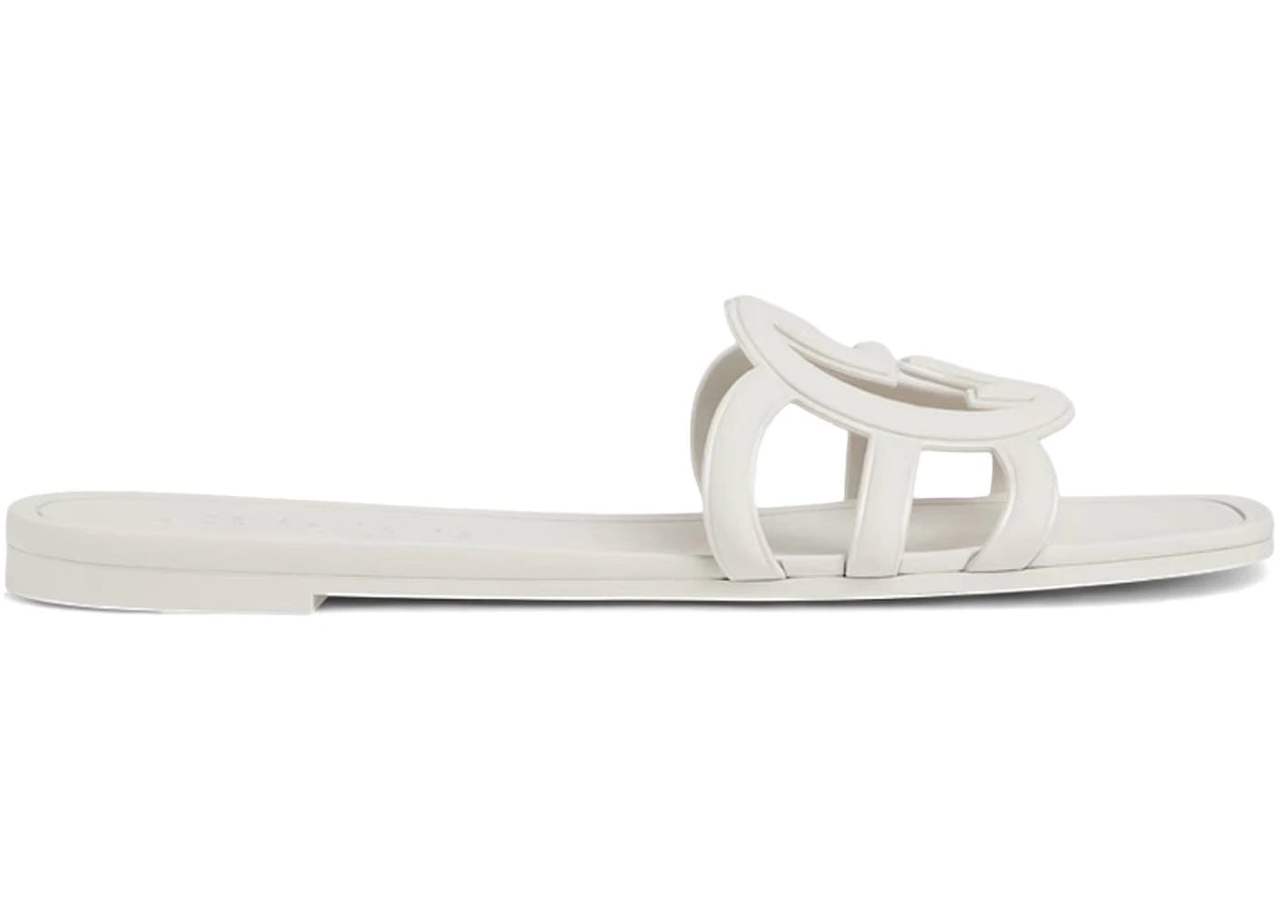 Gucci Interlocking G Slide Sandal White Rubber Womens