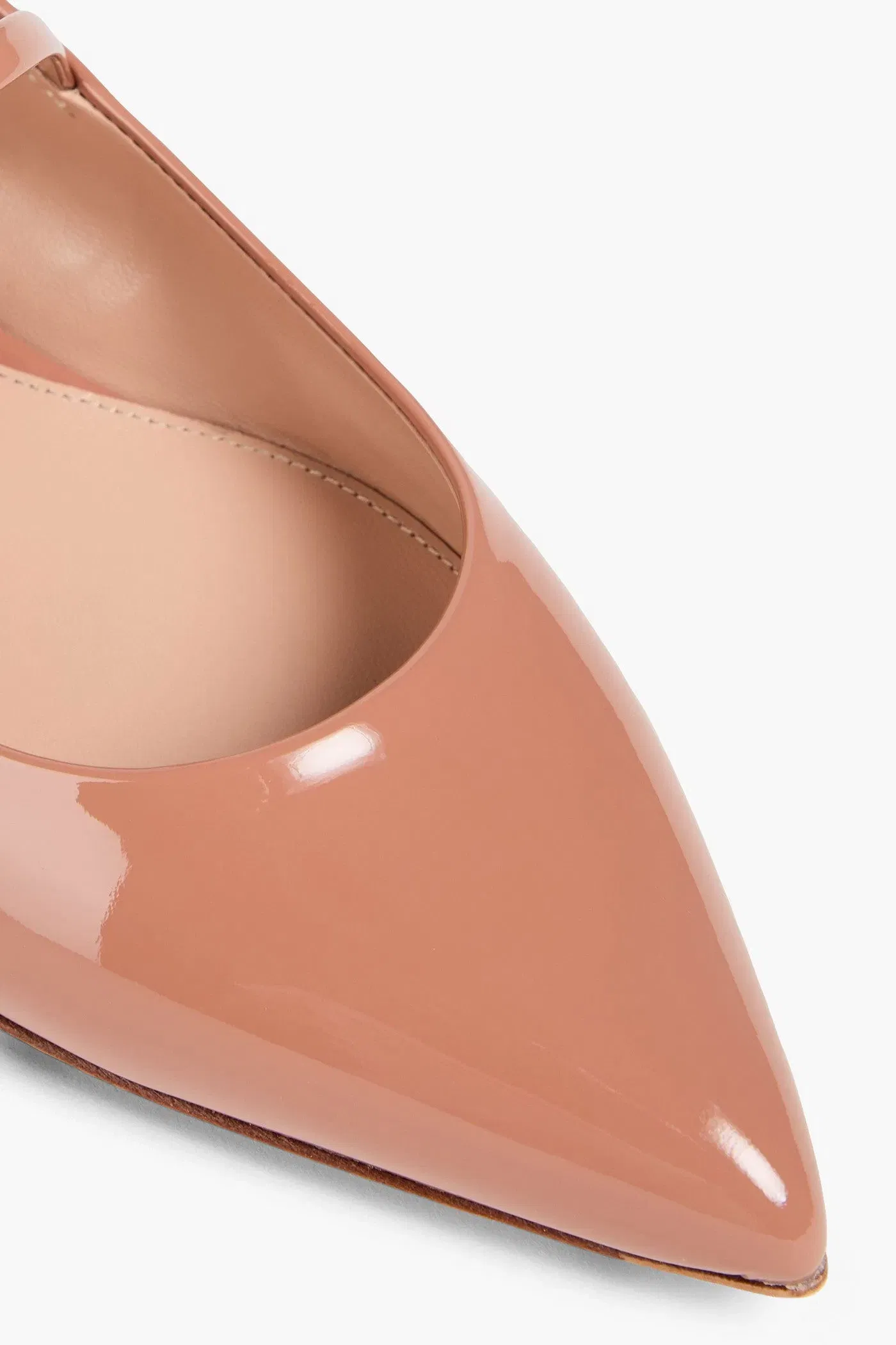 Gianvito Rossi Ribbon Jane Patent-Leather Mary Jane Flats Antique Rose Women's