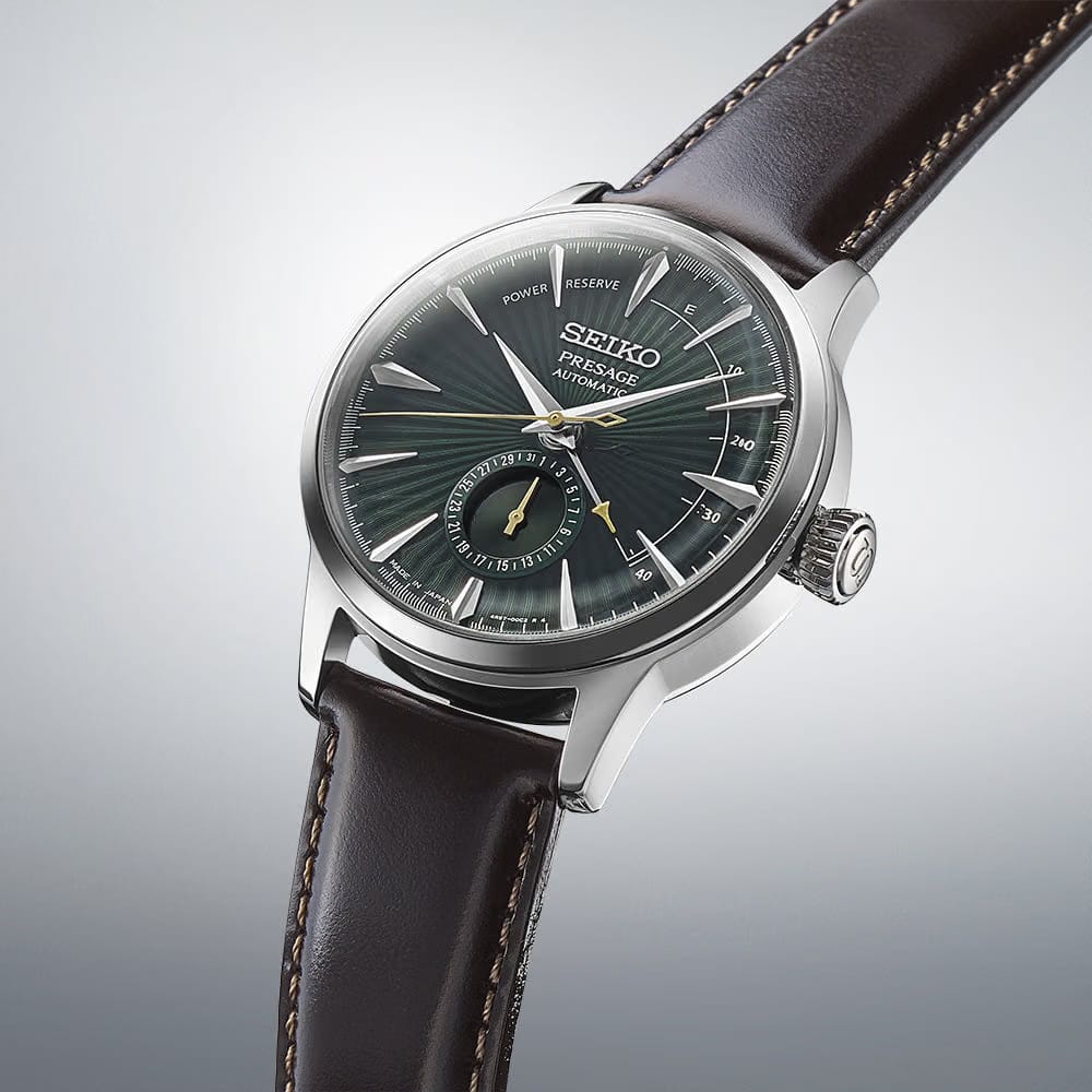 Seiko Presage Midnight Mockingbird Cocktail Time Power Indicator - Green - SSA459J1