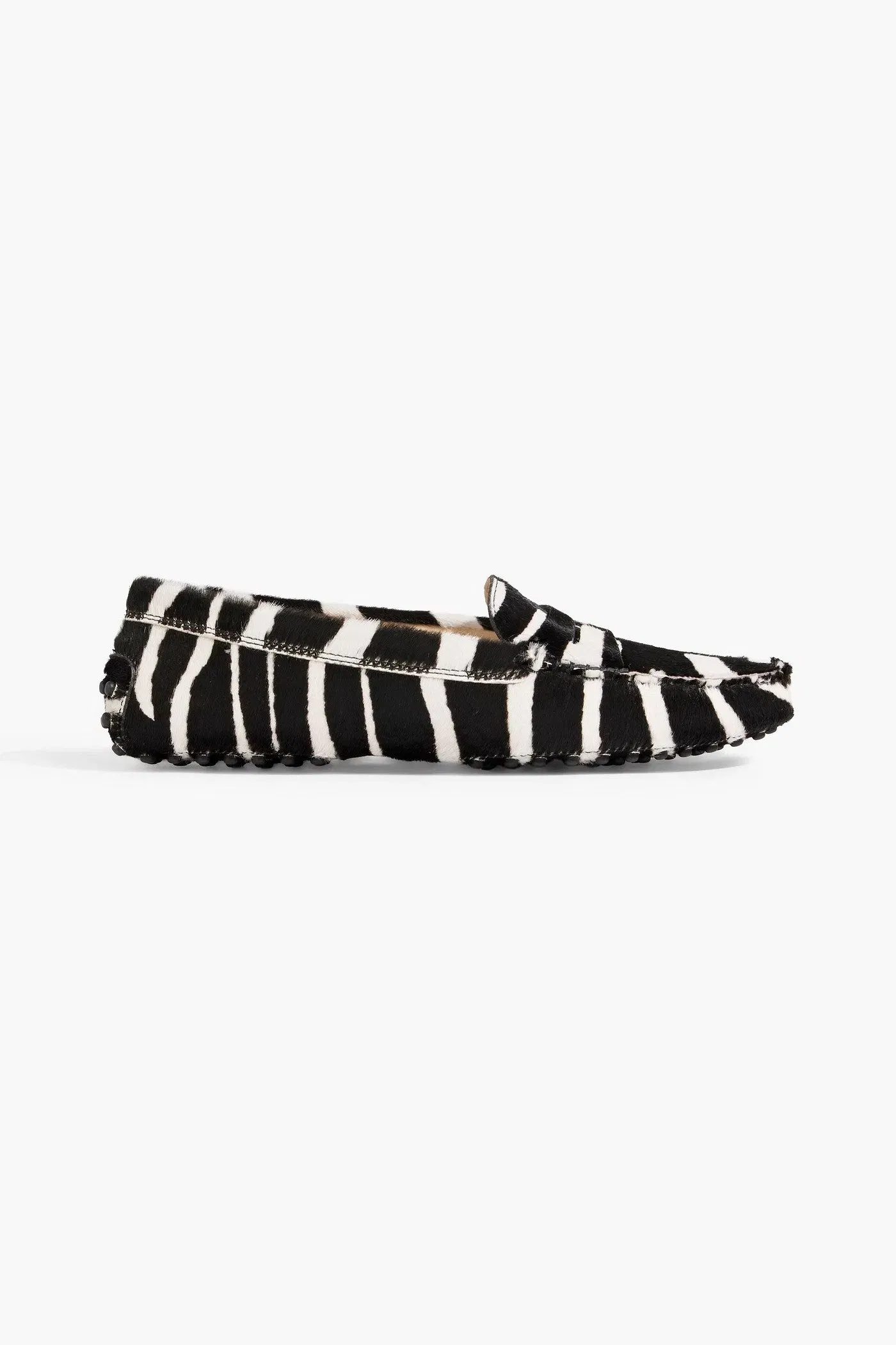 Tod's Gommino Zebra-Print Calf Hair Loafers Animal Print Women's