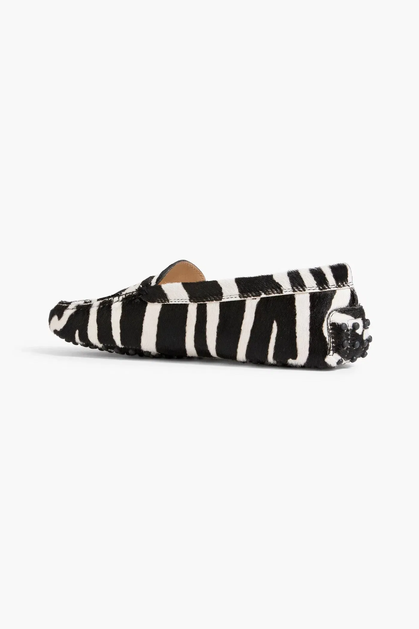 Tod's Gommino Zebra-Print Calf Hair Loafers Animal Print Women's