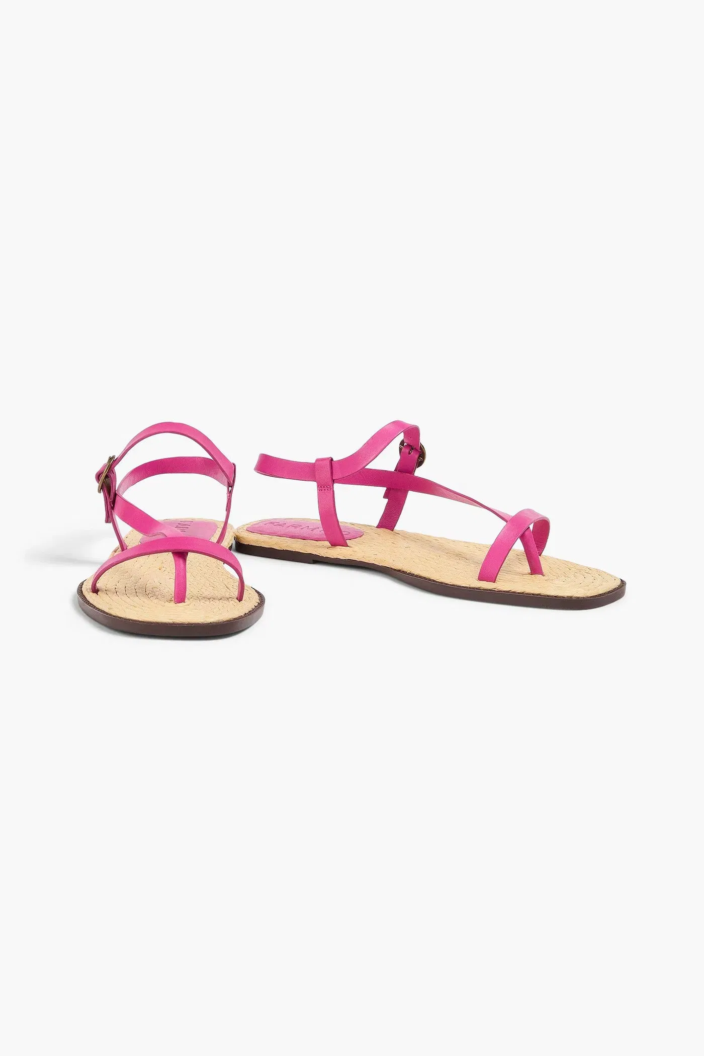Farm Rio Leather Sandals Pink Women's